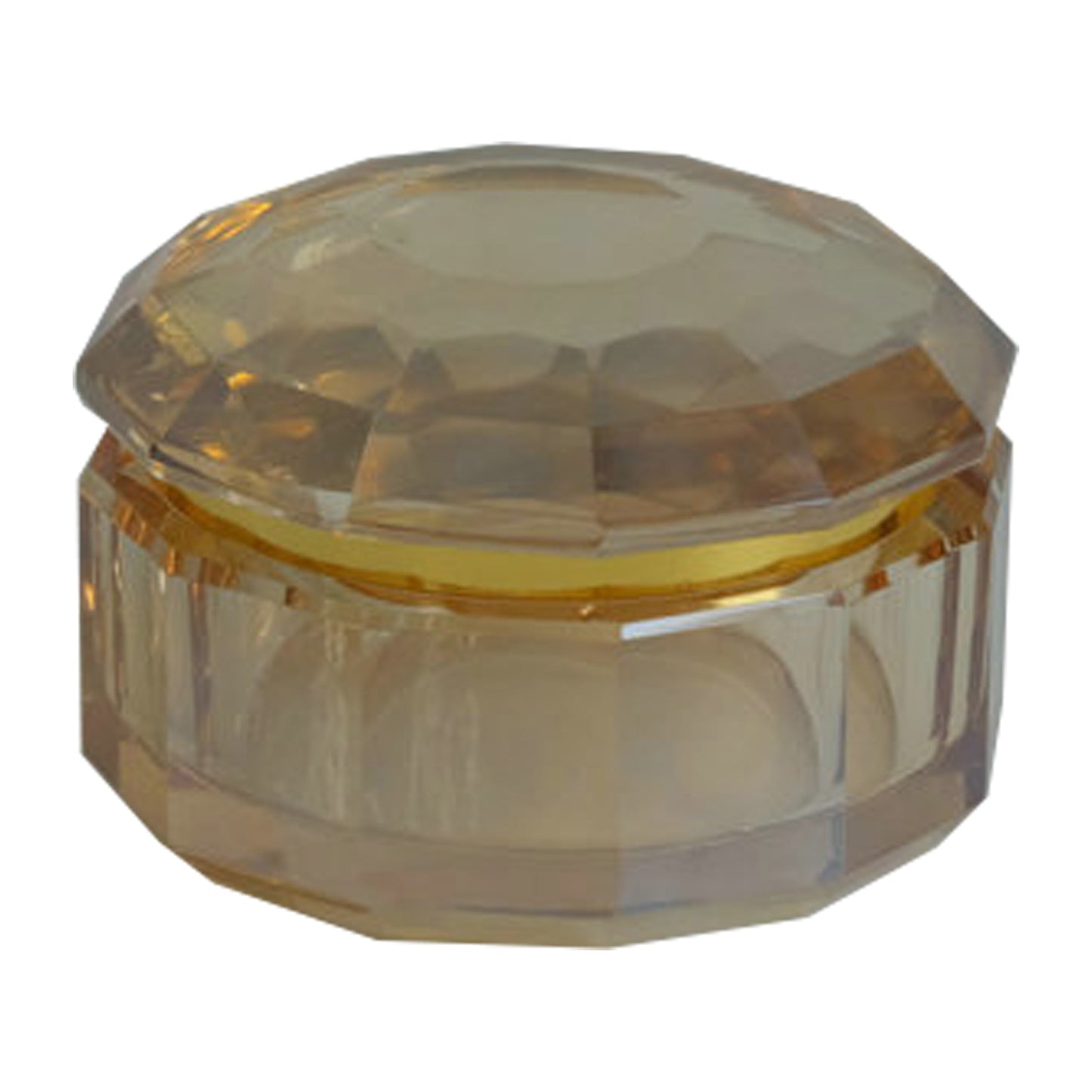 Glass, 4"d Trinket Box, Clear
