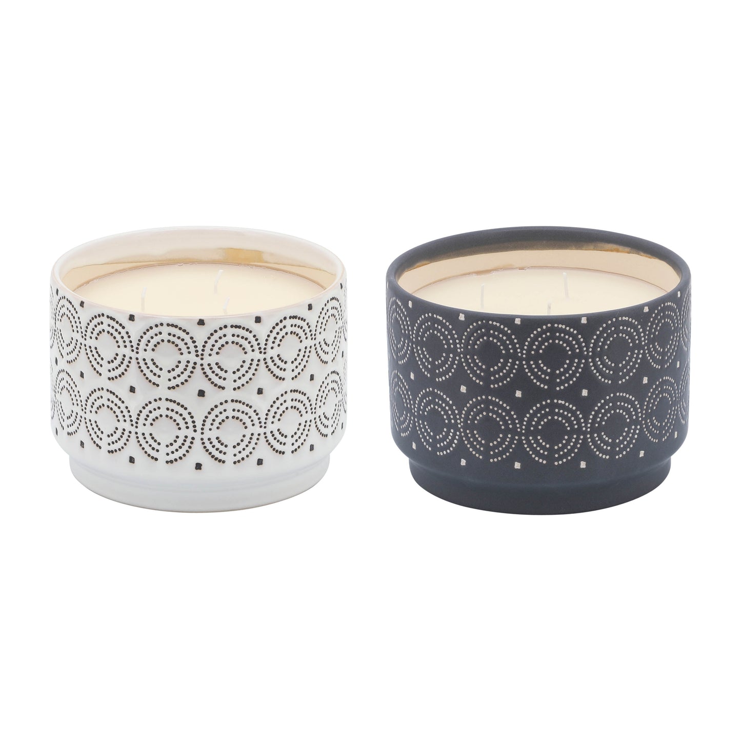 S/2 Swirls Citronella Candle, 7" Gray/white 27oz