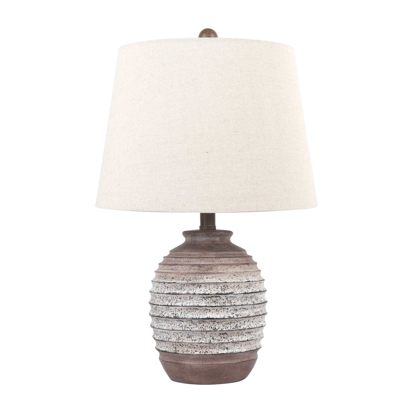 Resin 22" Ribbed Table Lamp, Natural