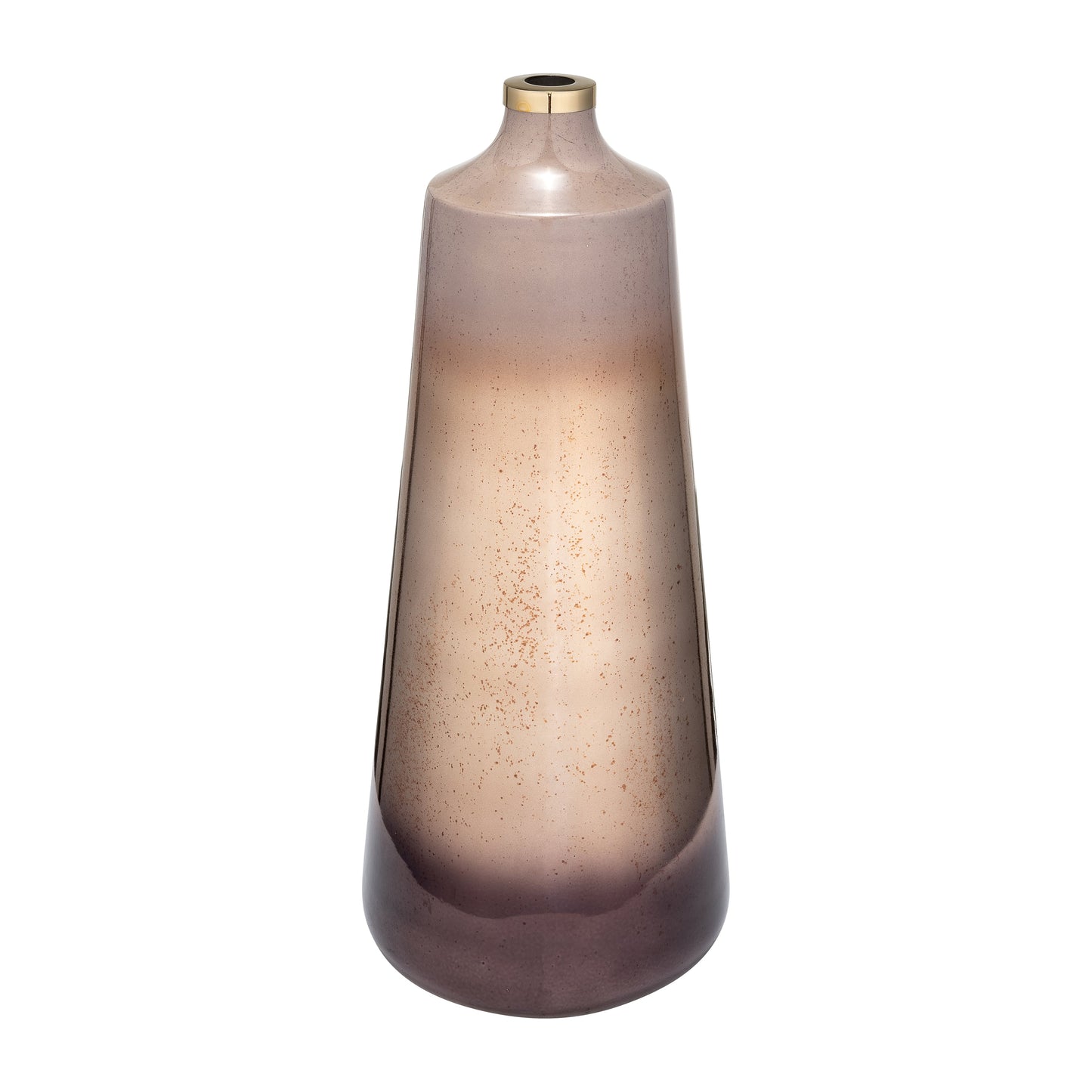 Glass, 21"h Vase W/ Ring, Champagne