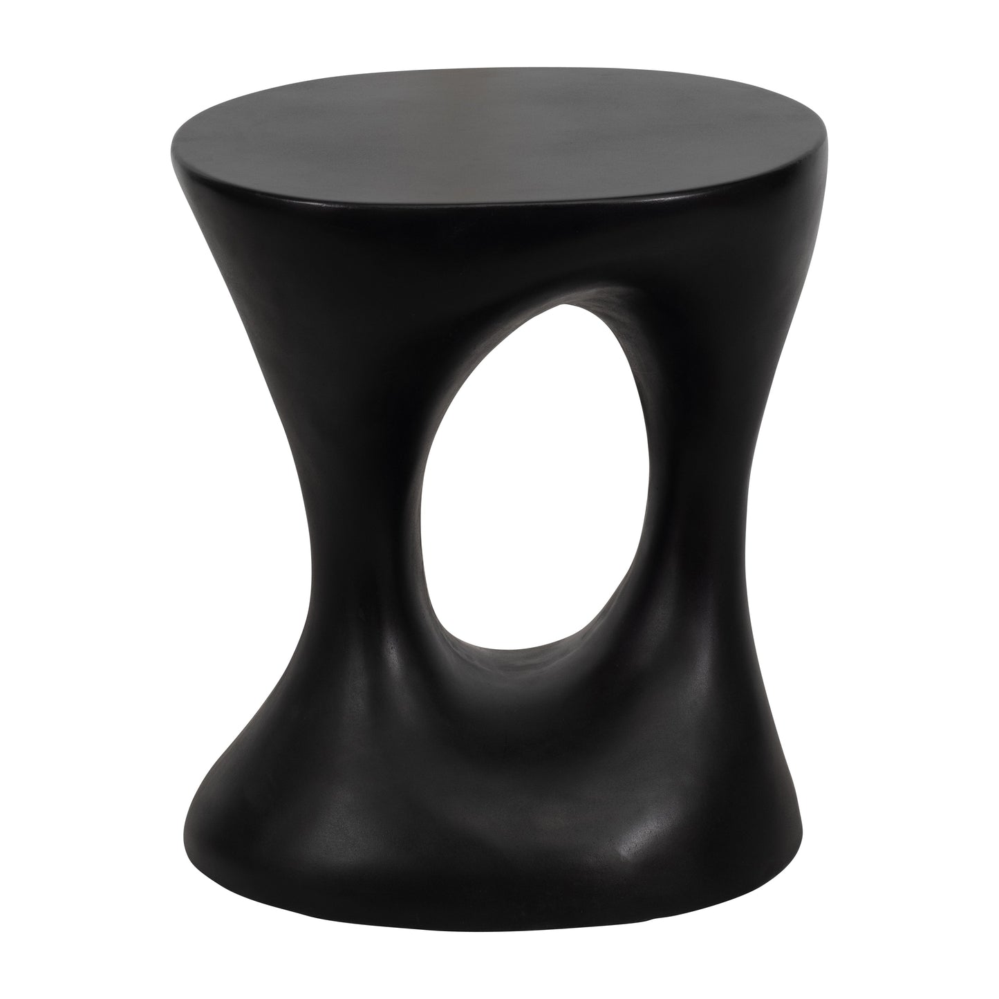 Concrete, 18" Open Cut-out Accent Table, Black