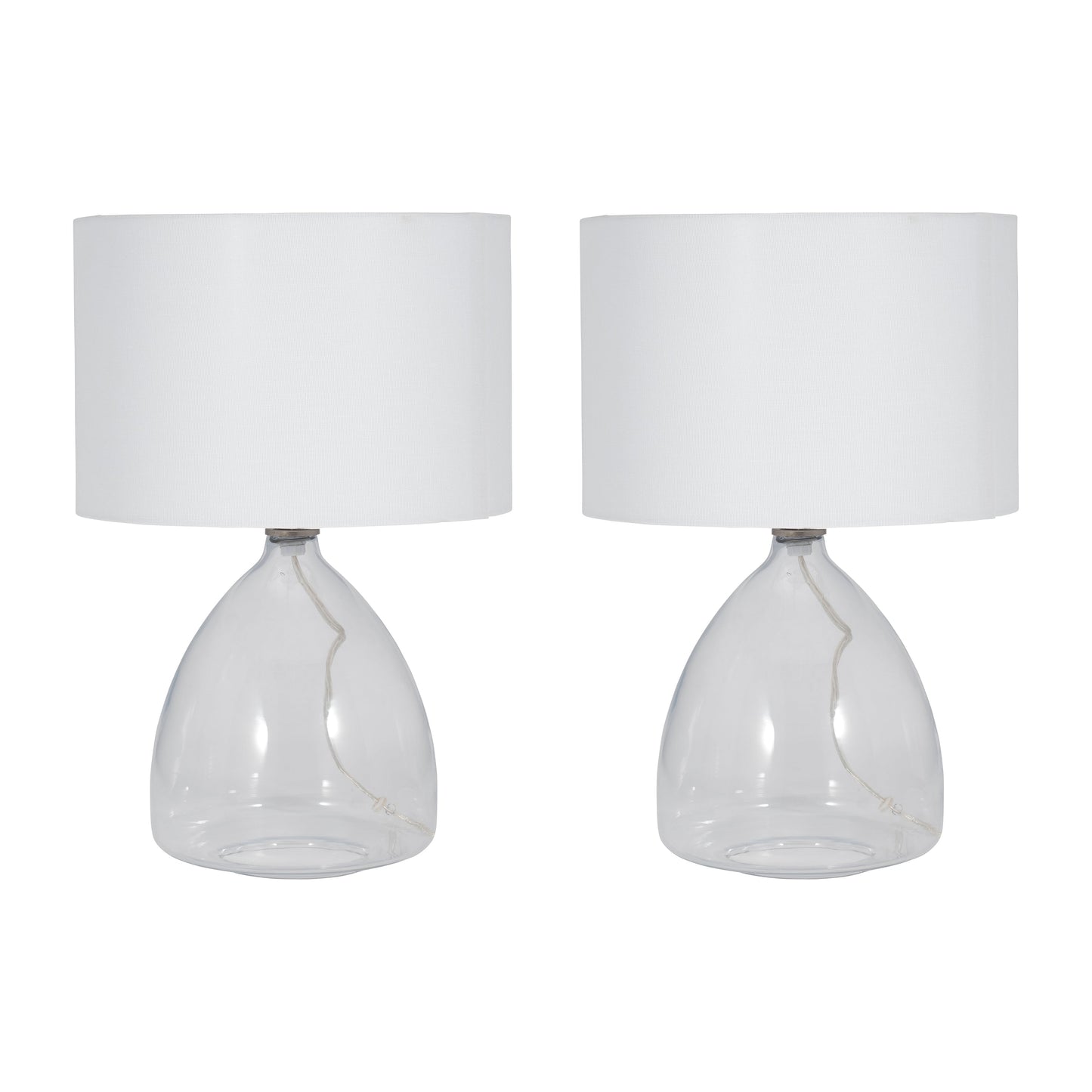 S/2 Glass 18" Table Lamp, Clear