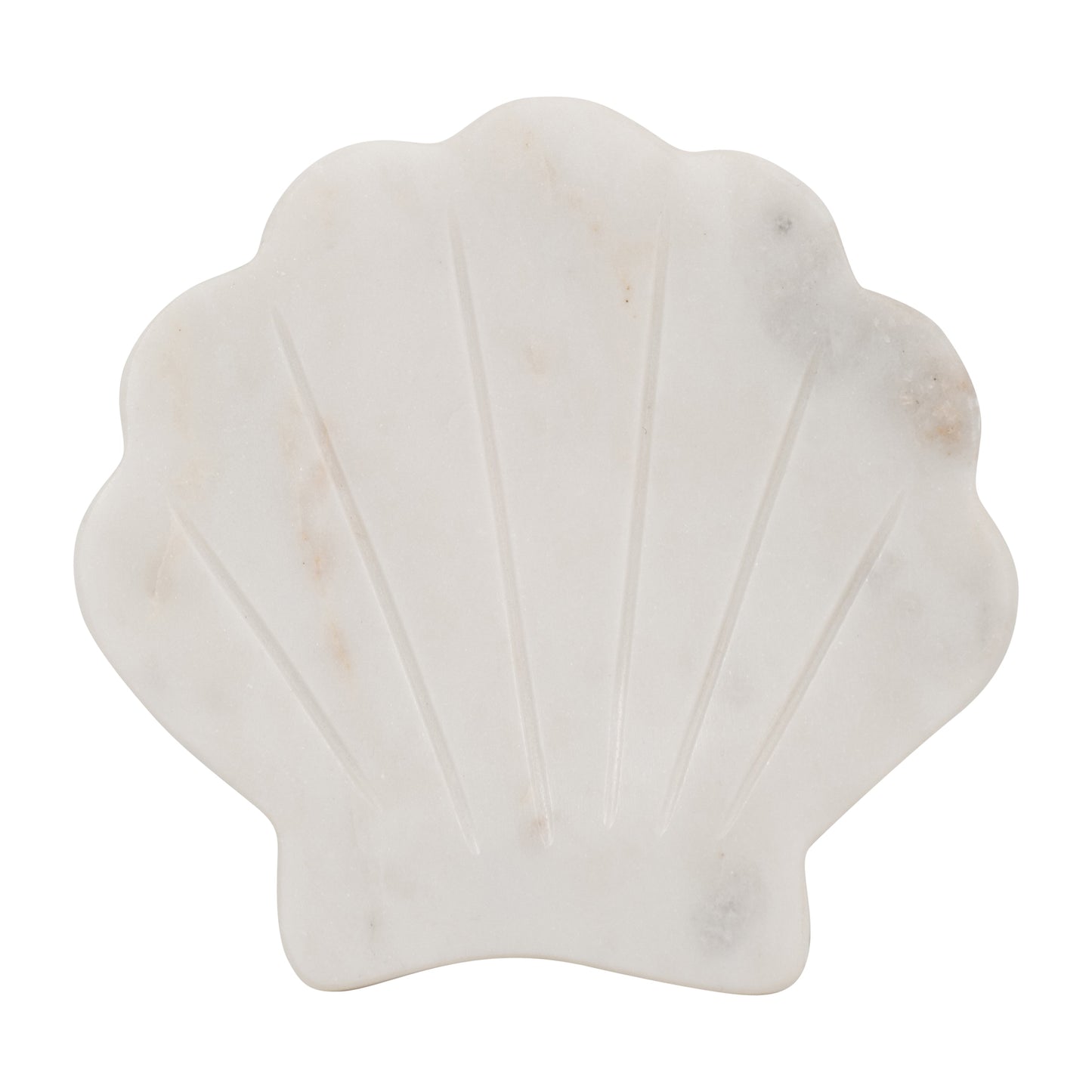Marble, 5" Shell Trinket Dish, White