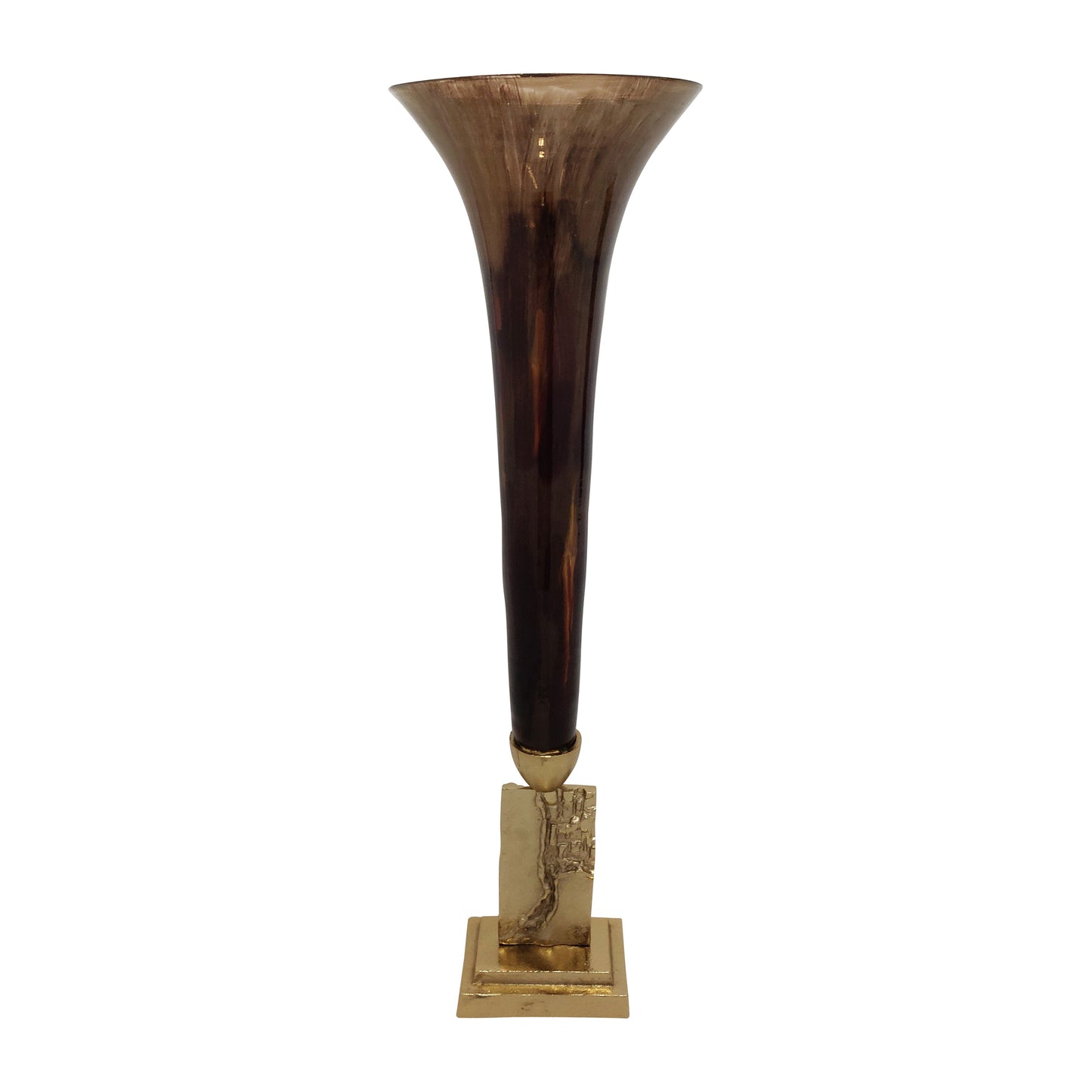 Glass, 31" Trumpet Vase, Bronze
