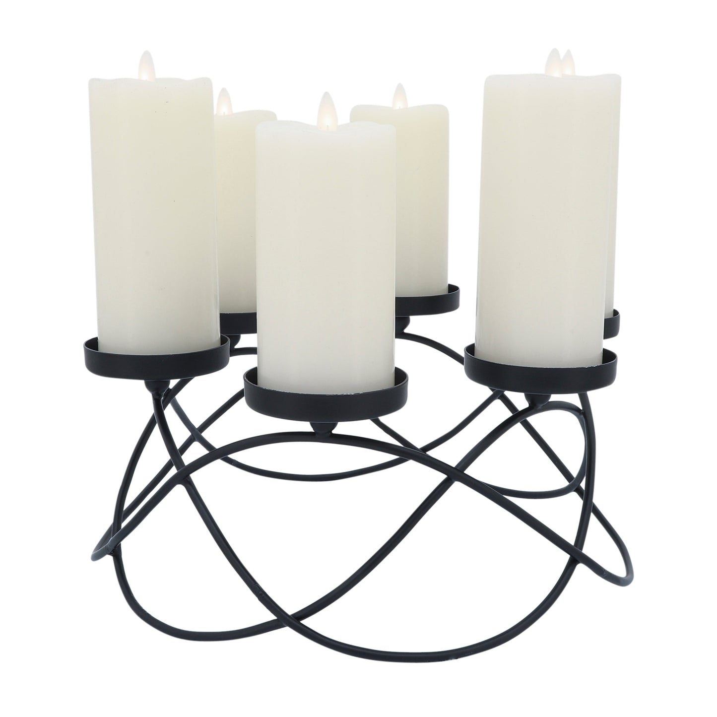 Metal, 14"l 6-pillar Holders, Black