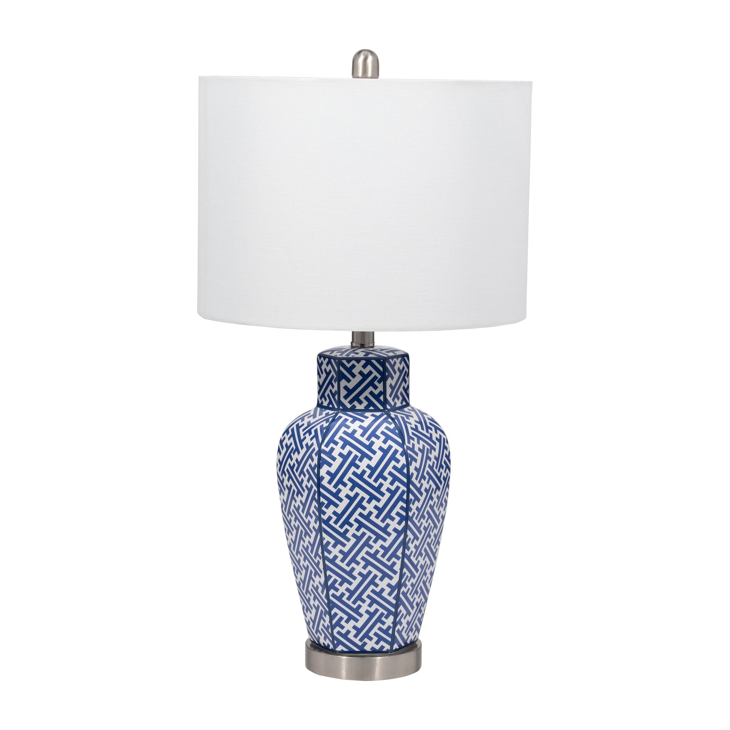 Ceramic, 27" Jar Table Lamp, Blue/white