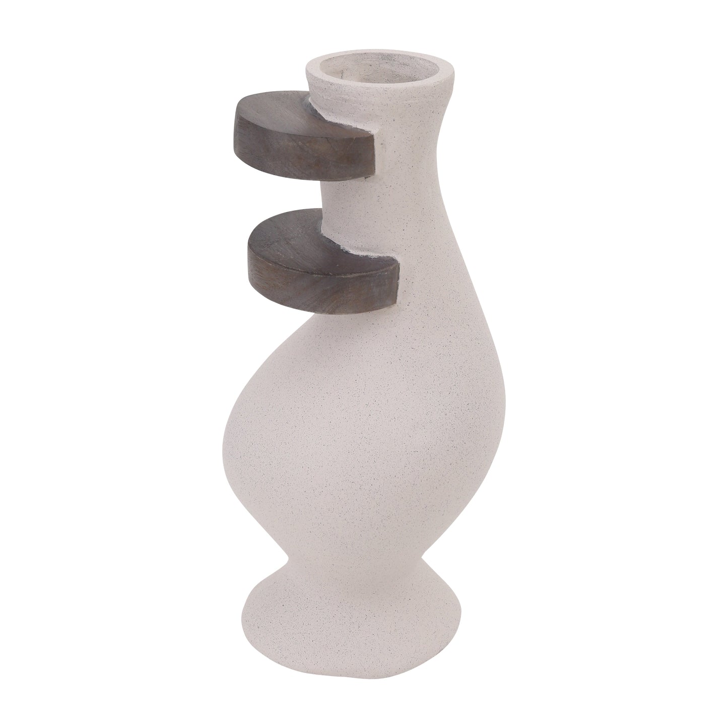 Ecomix, 15" Abstract Vase, Ivory