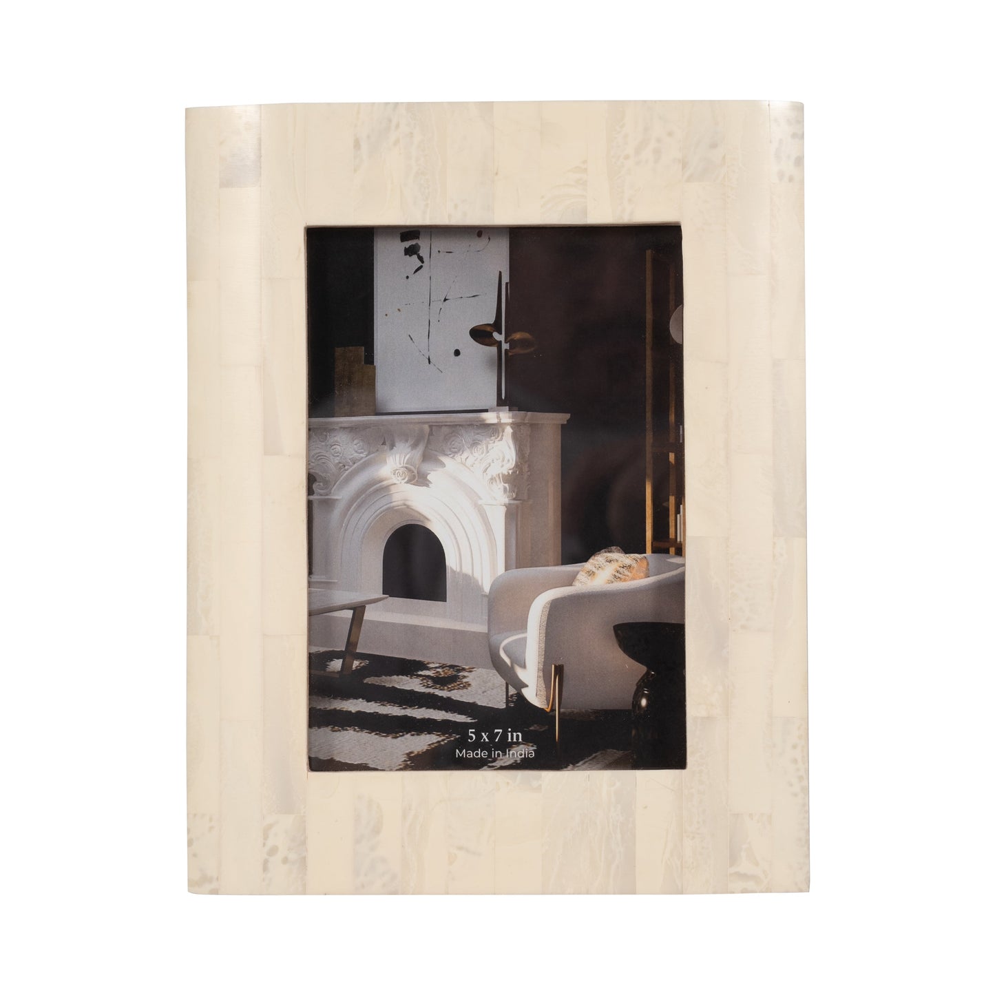 Resin, 5x7 Curved Photo Frame, Ivory
