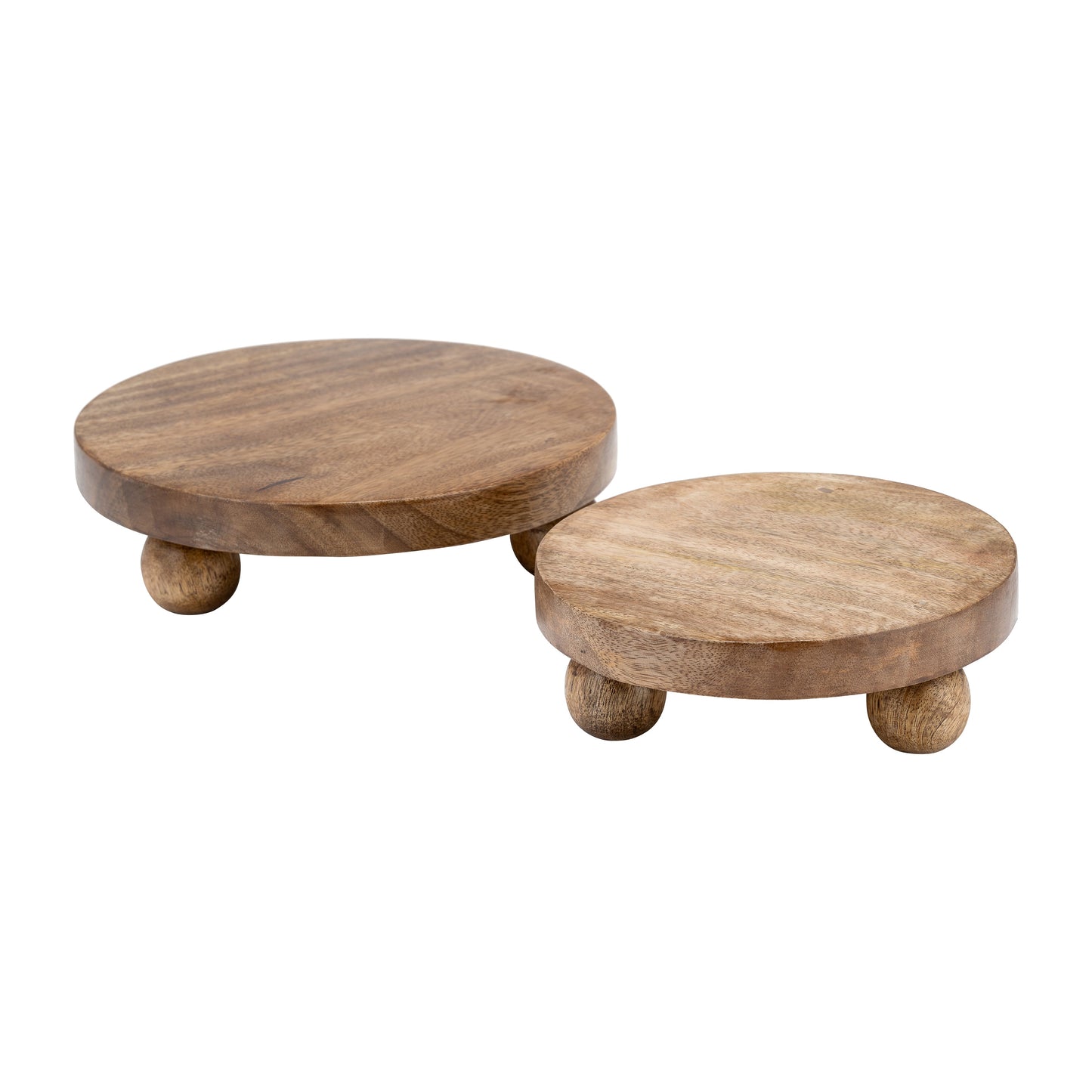 Wood, S/2 8/10"d Round Risers, Natural