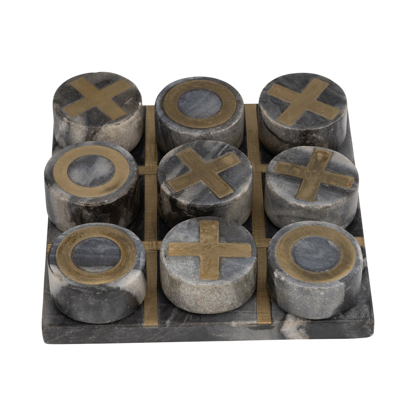 Marble 7x7 Tic-tac-toe, Black/gold
