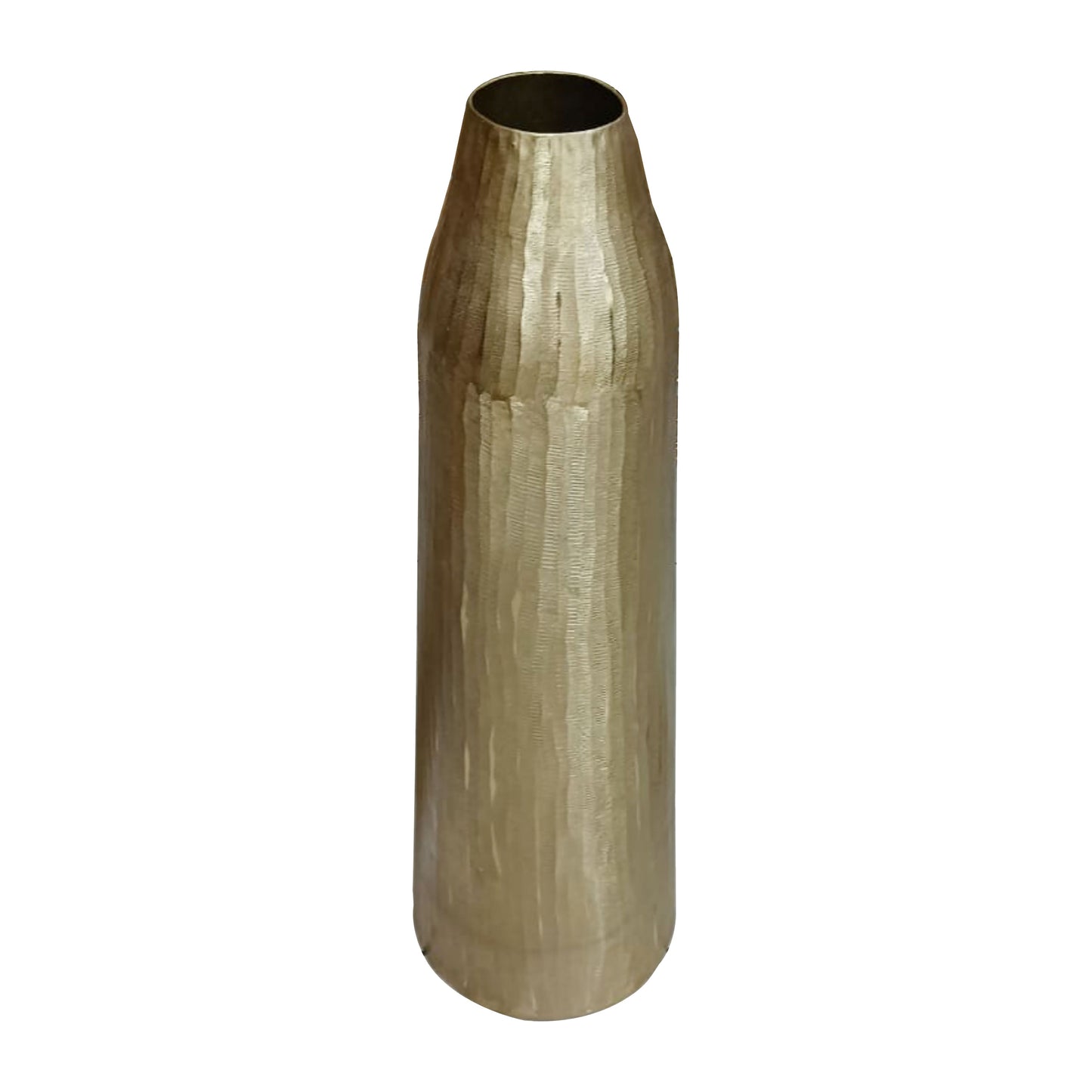 Metal, 31" Hammered Floor Vase, Gold