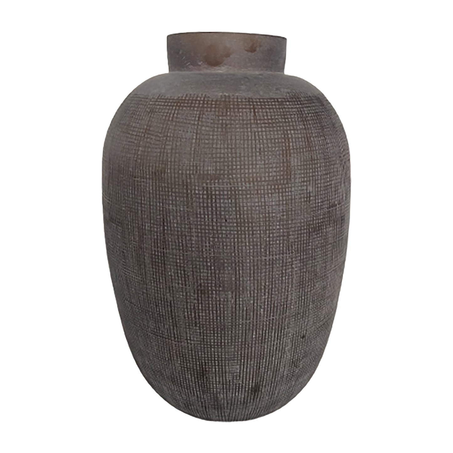 Glass, 19" Urn Vase, Smokey Brown