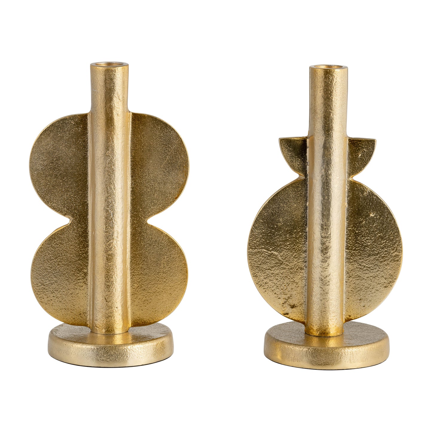 Metal, S/2 9" Nomad Taper Candleholders, Gold