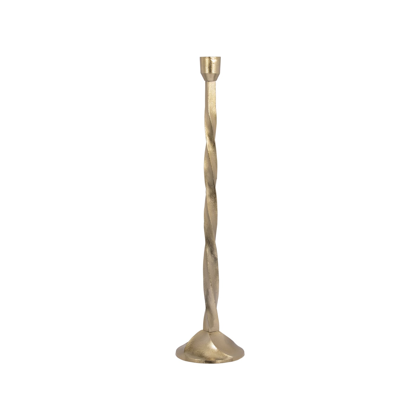 Metal, 24" Twisted Floor Taper Candleholder, Gold