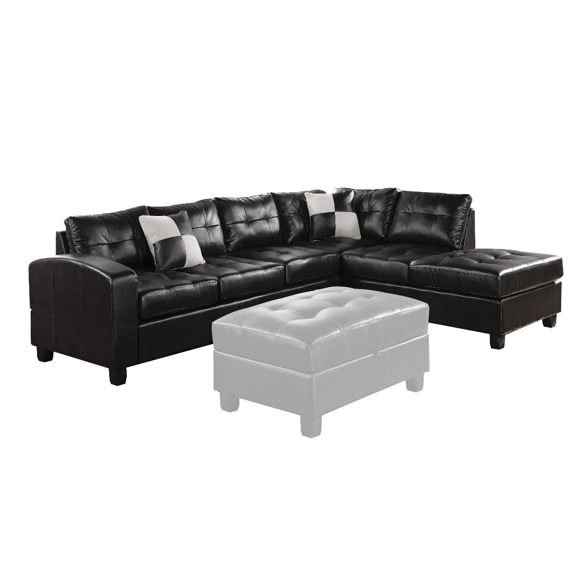 Kiva Reversible Sectional Sofa W/2 Pillows