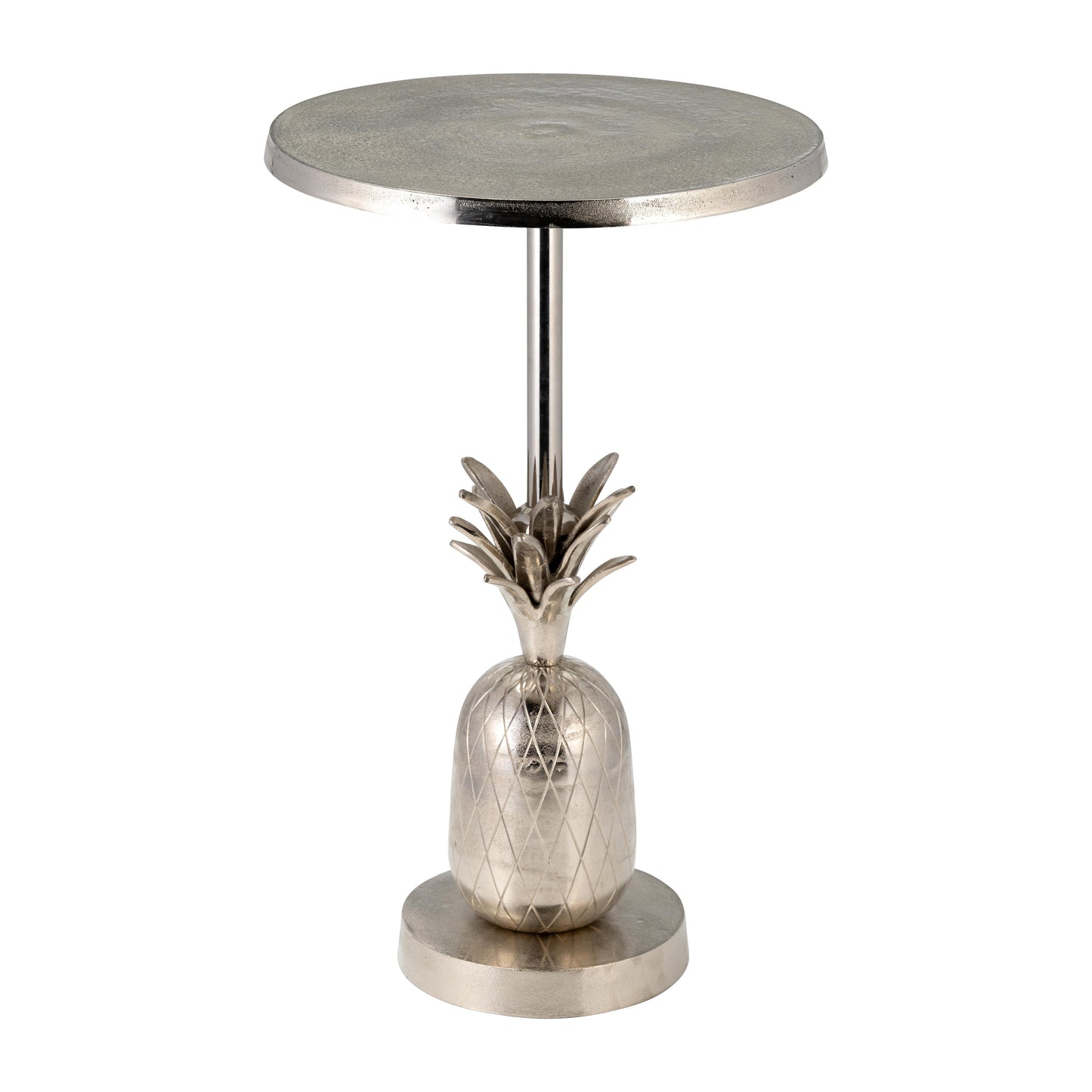 Metal, 15"d/24"h, Silver Pineapple Side Table, Kd