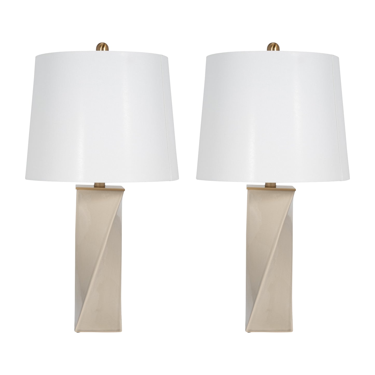 S/2 Ceramic 26" Table Lamp, Whitecap