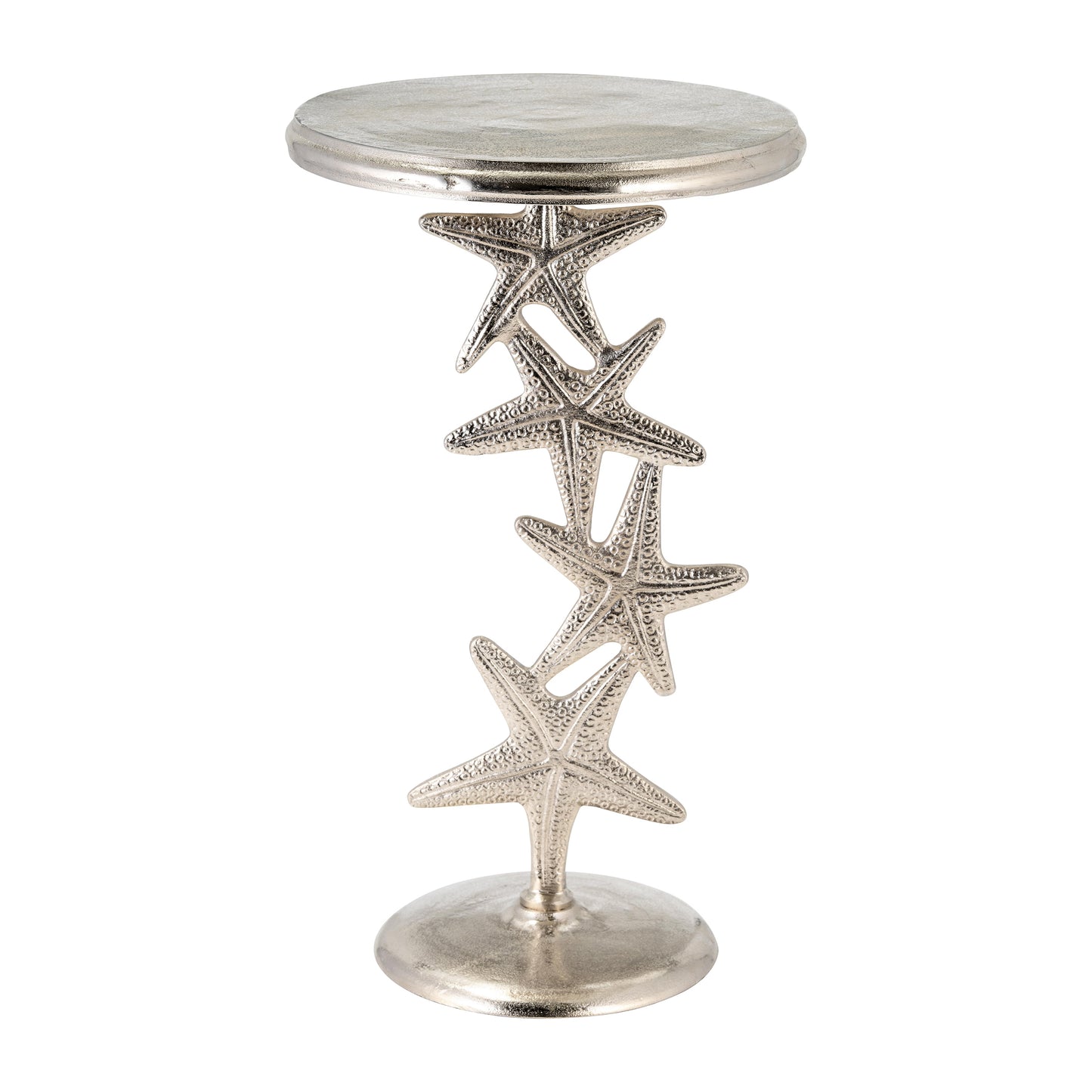 Metal, 14"d/25"h, Silver Starfish Side Table, Kd