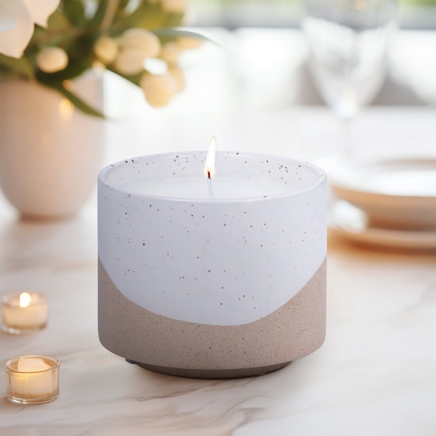 5" 15oz Wave Citro Candle, Ivory
