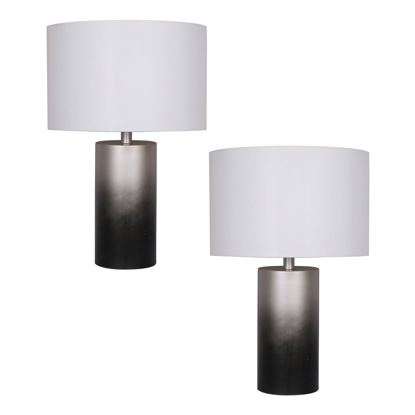 s/2, Metal 22" Ombre Table Lamps, Blk/slvr