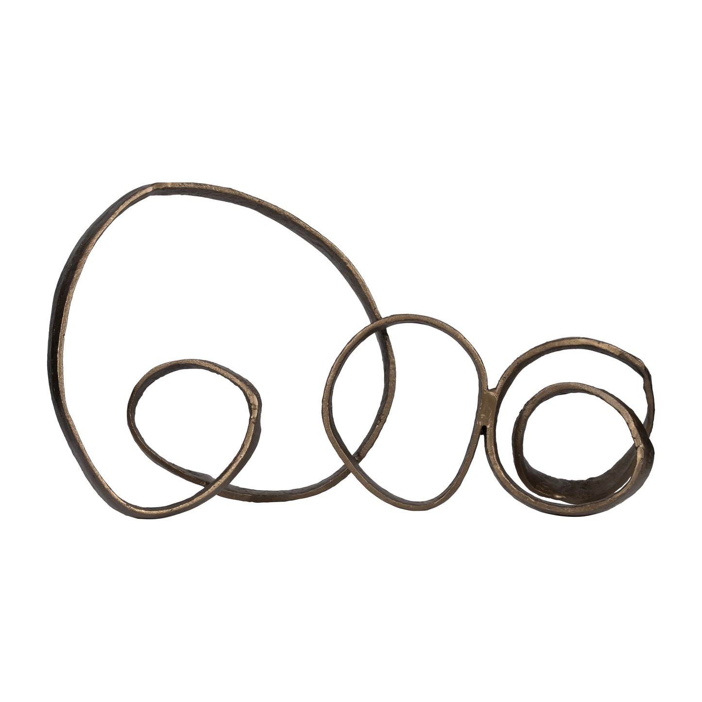 Metal, 29" Loopy Table Object, Brass Antique