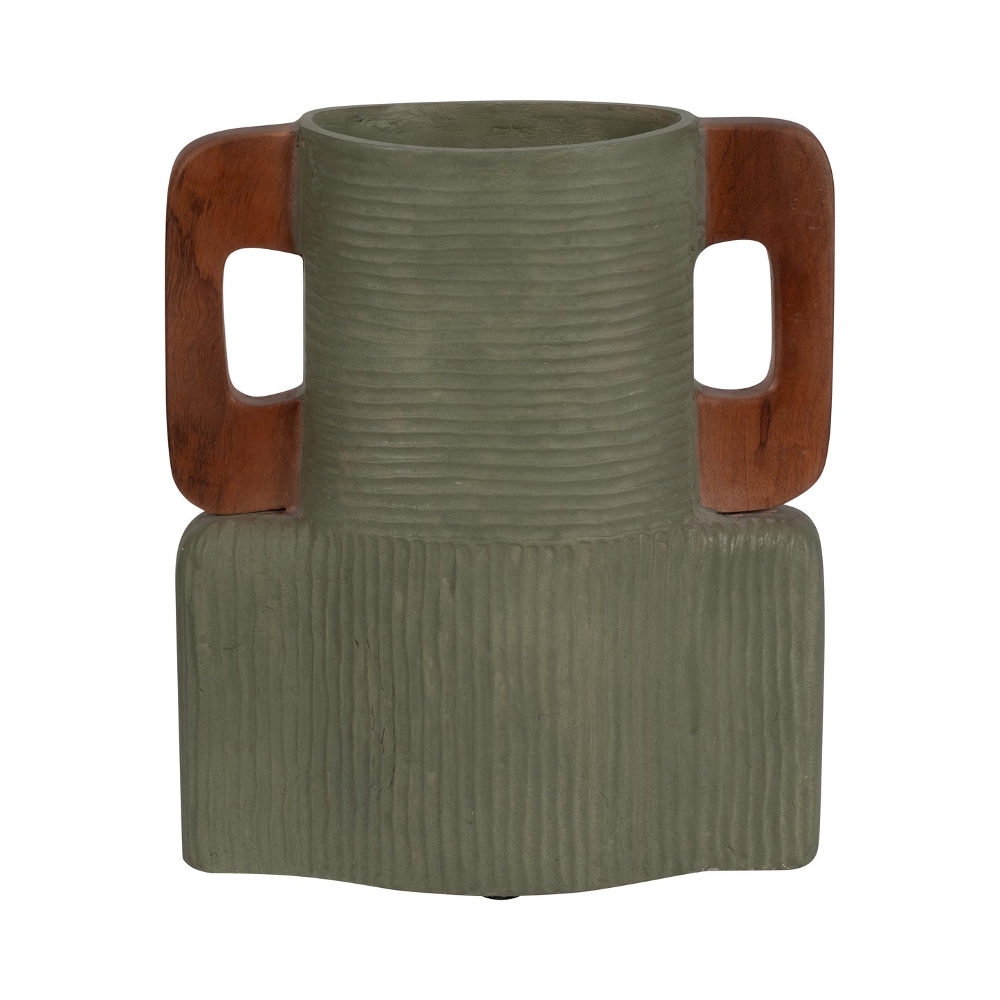 Ecomix, 14" Vase With Handles, Sage Green