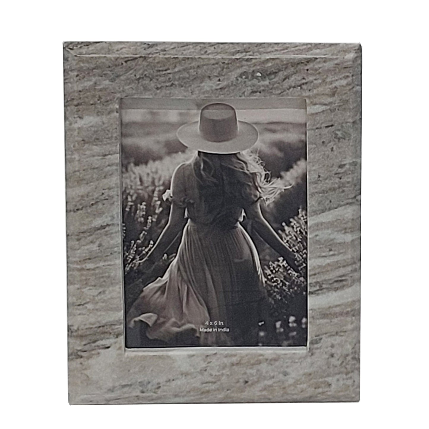 4x6 Curved Marble Photo Frame, Mocha