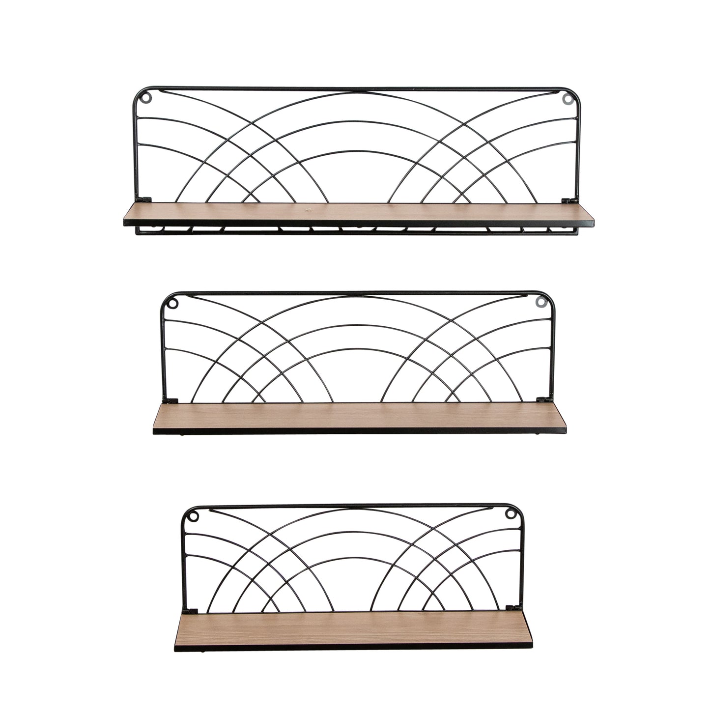 S/3 19/21/24" Wall Shelves, Natural/black