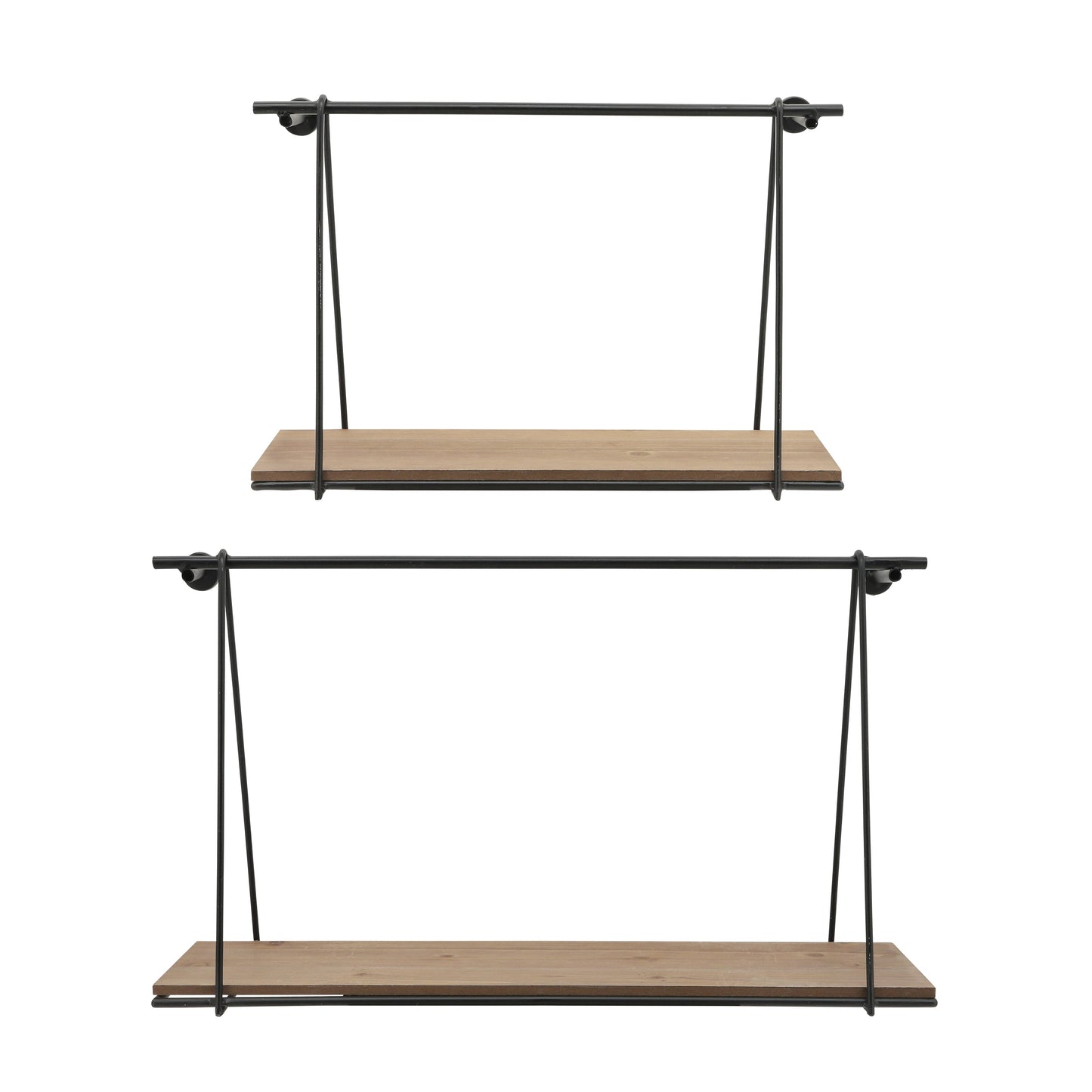 Metal/wood, S/2 12/14"h Swing Like Wall Shelves, B