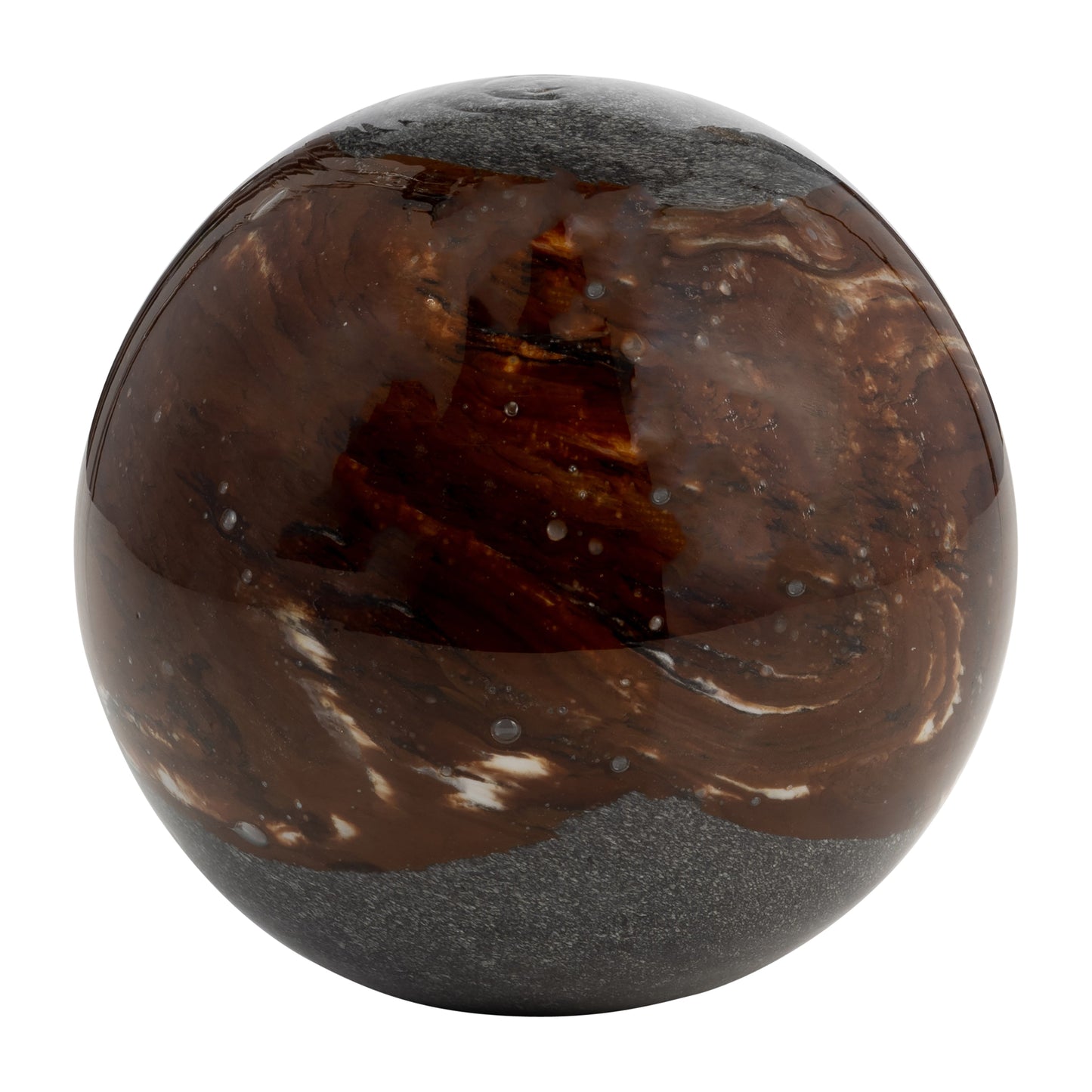 Glass, 4" Orb Grey/brown