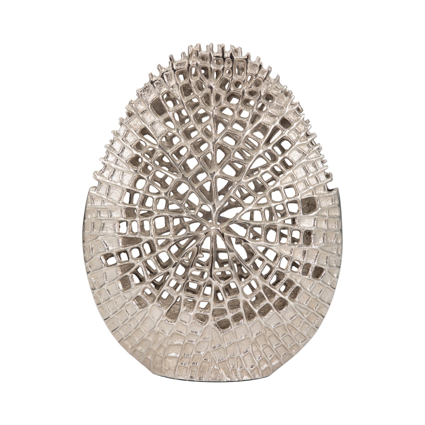 Metal, 14" Contemporary Vase, Silver