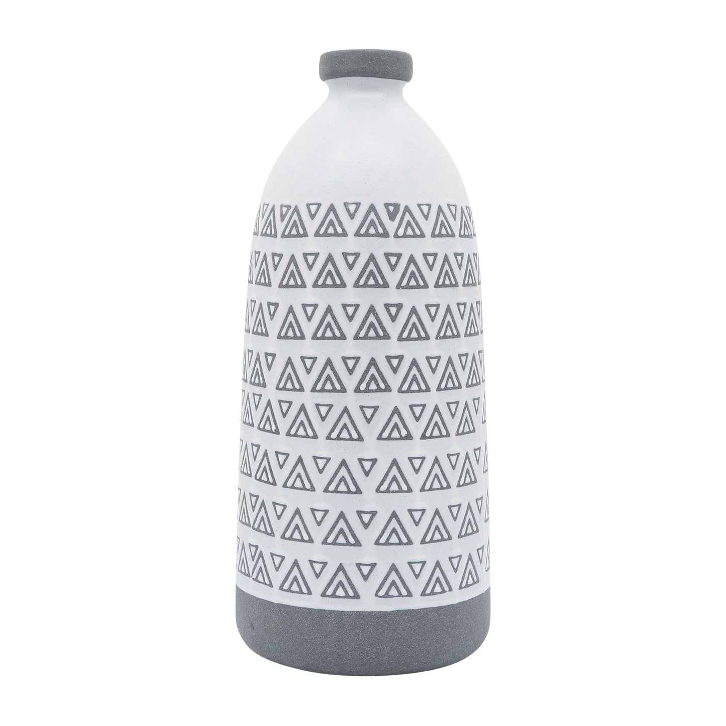 Cer, 18"h Aztec Vase, Gray