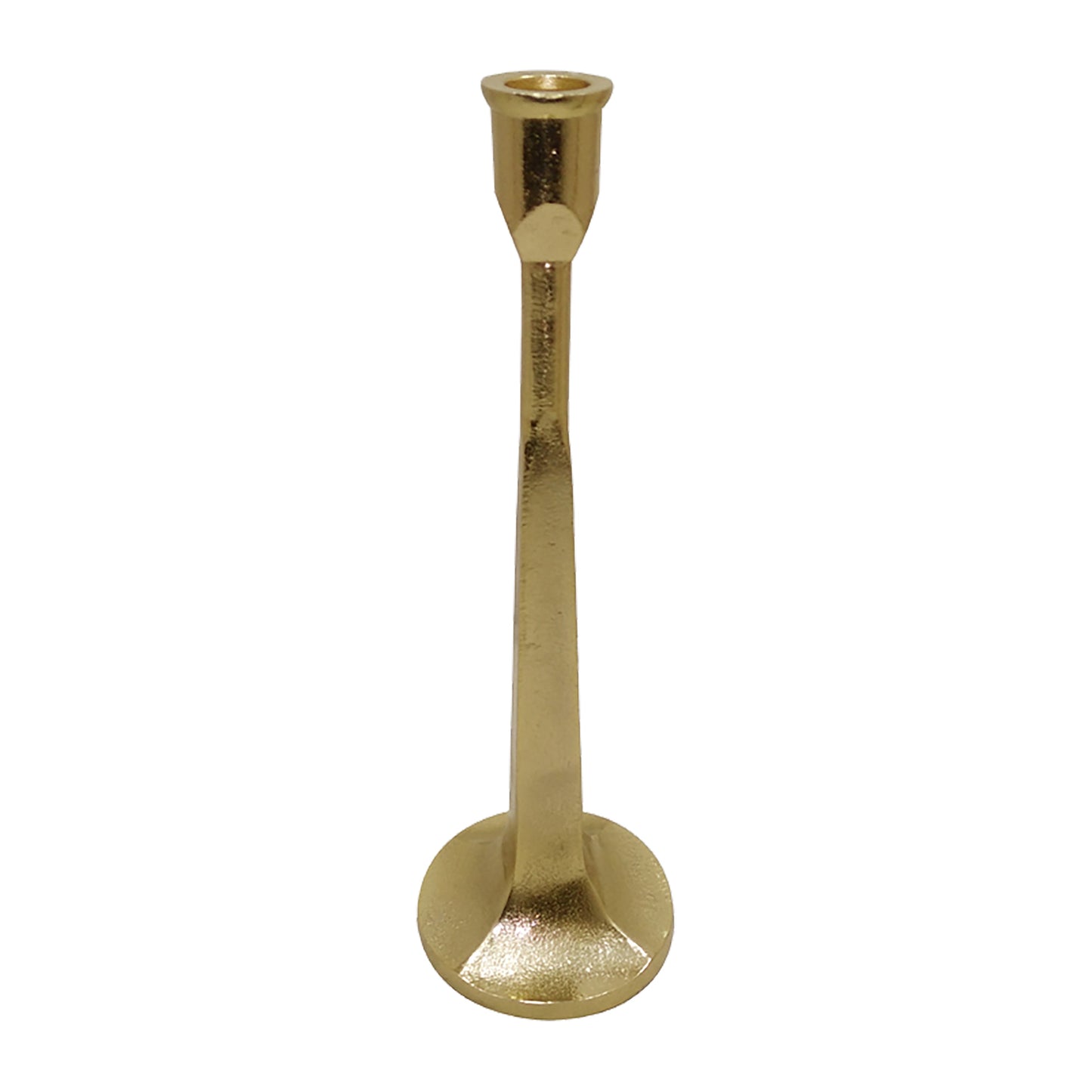 Metal, 12" Squared Off Taper Candleholder, Gold