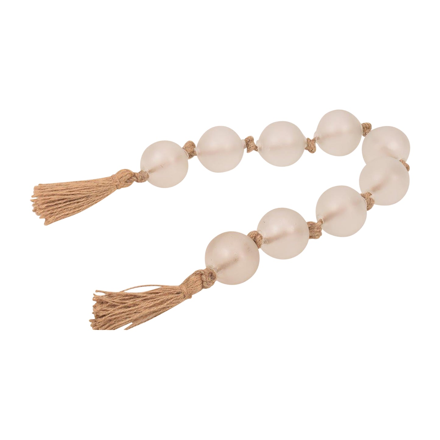 Glass, 32x2 Large Beaded Garland, White