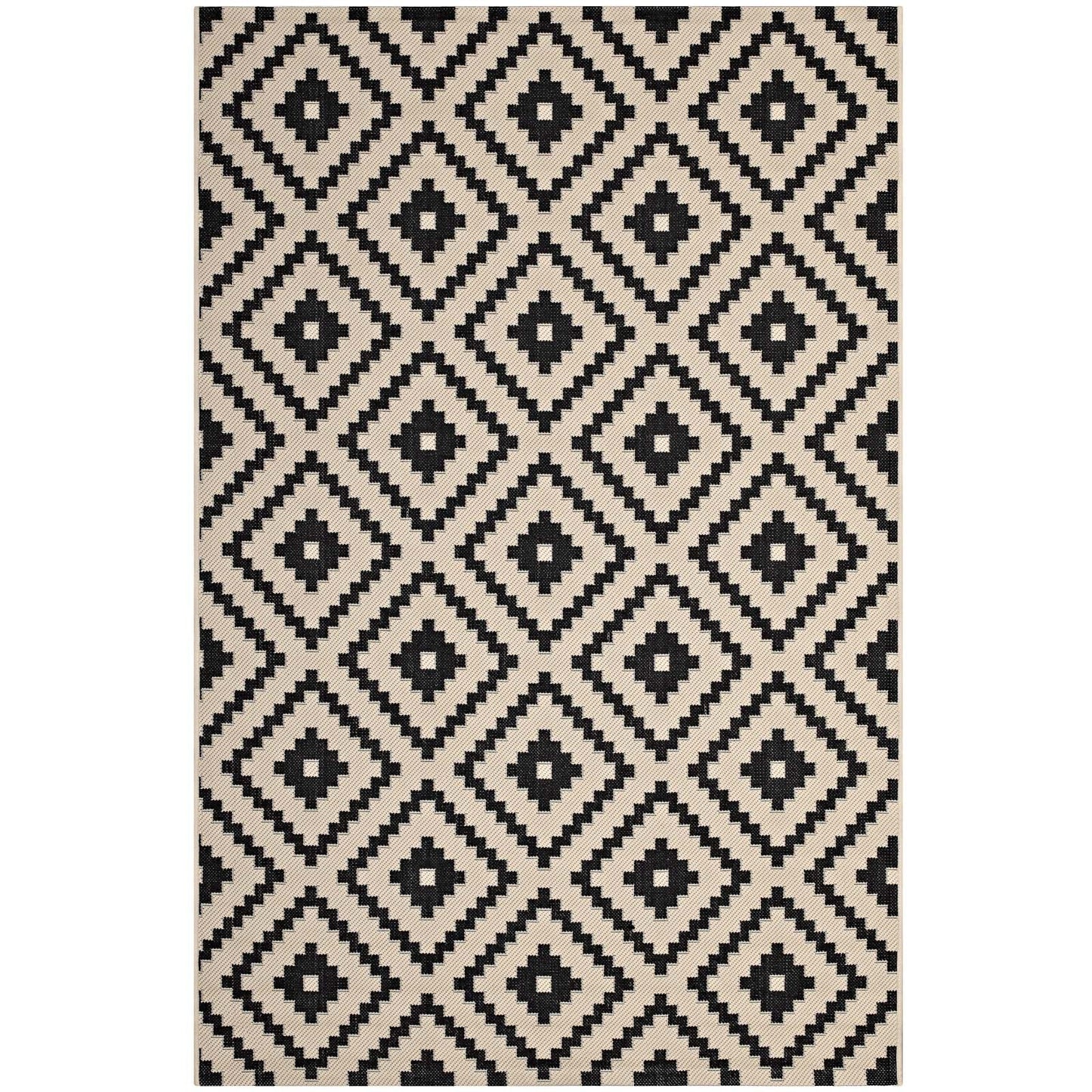 Perplex Geometric Diamond Trellis 9x12 Indoor and Outdoor Area Rug