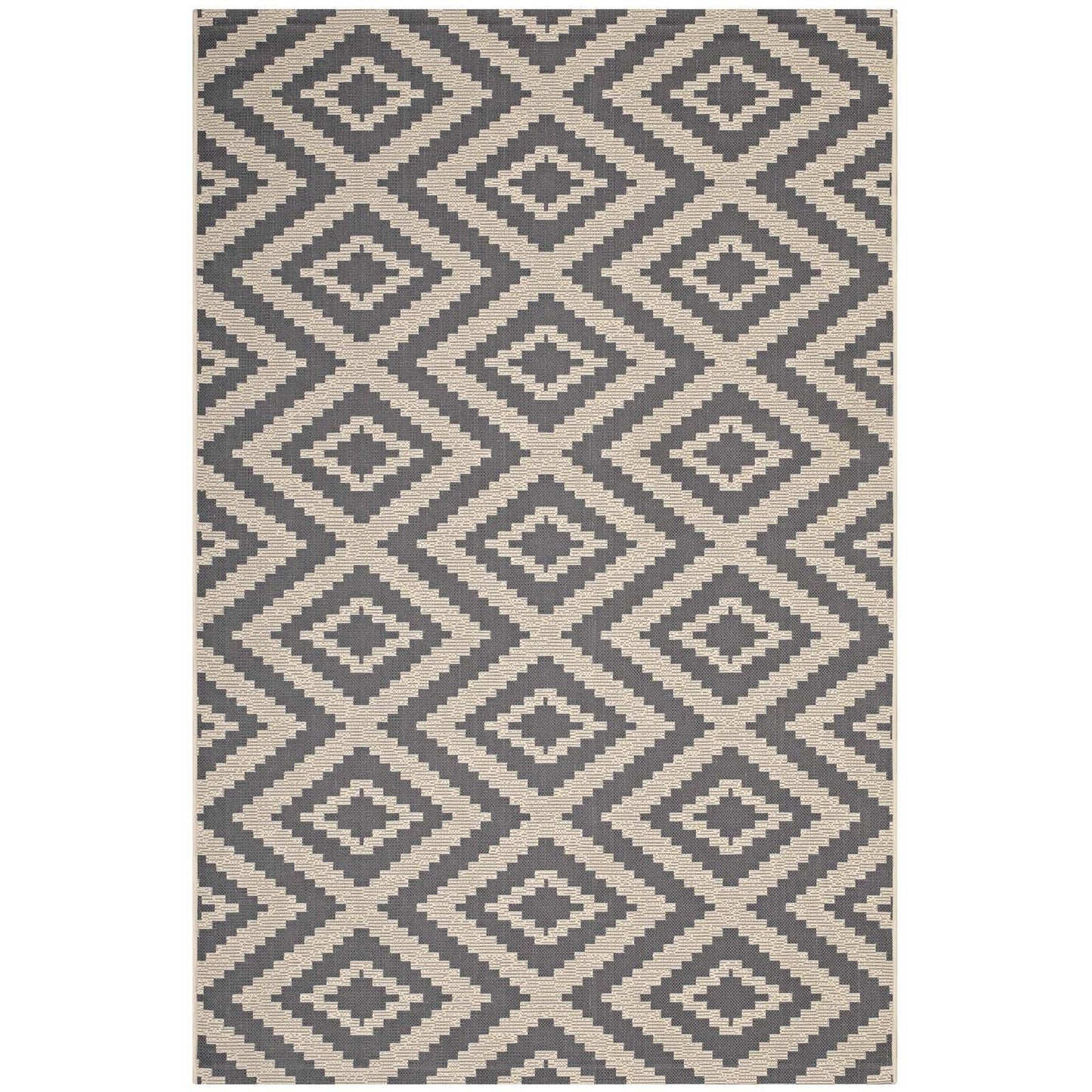 Jagged Geometric Diamond Trellis 9x12 Indoor and Outdoor Area Rug