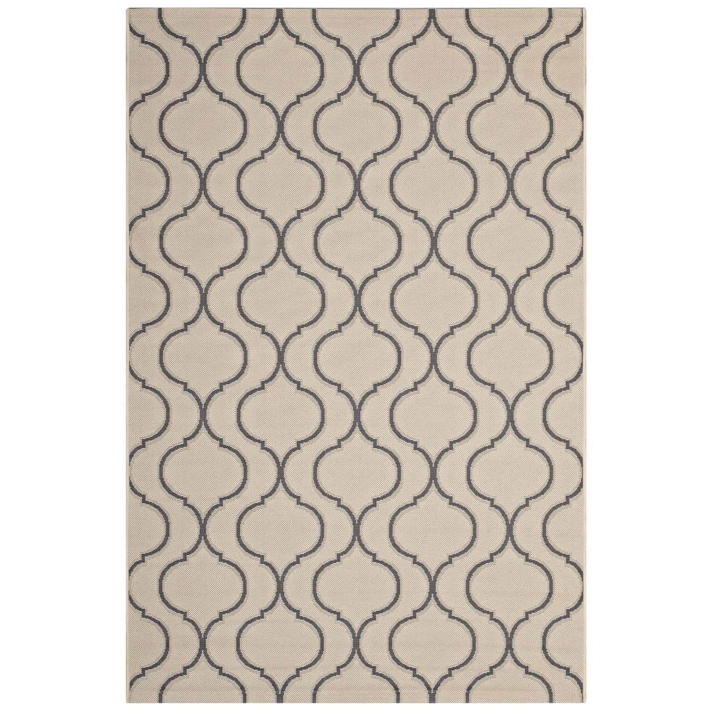 Linza Wave Abstract Trellis 5x8 Indoor and Outdoor Area Rug