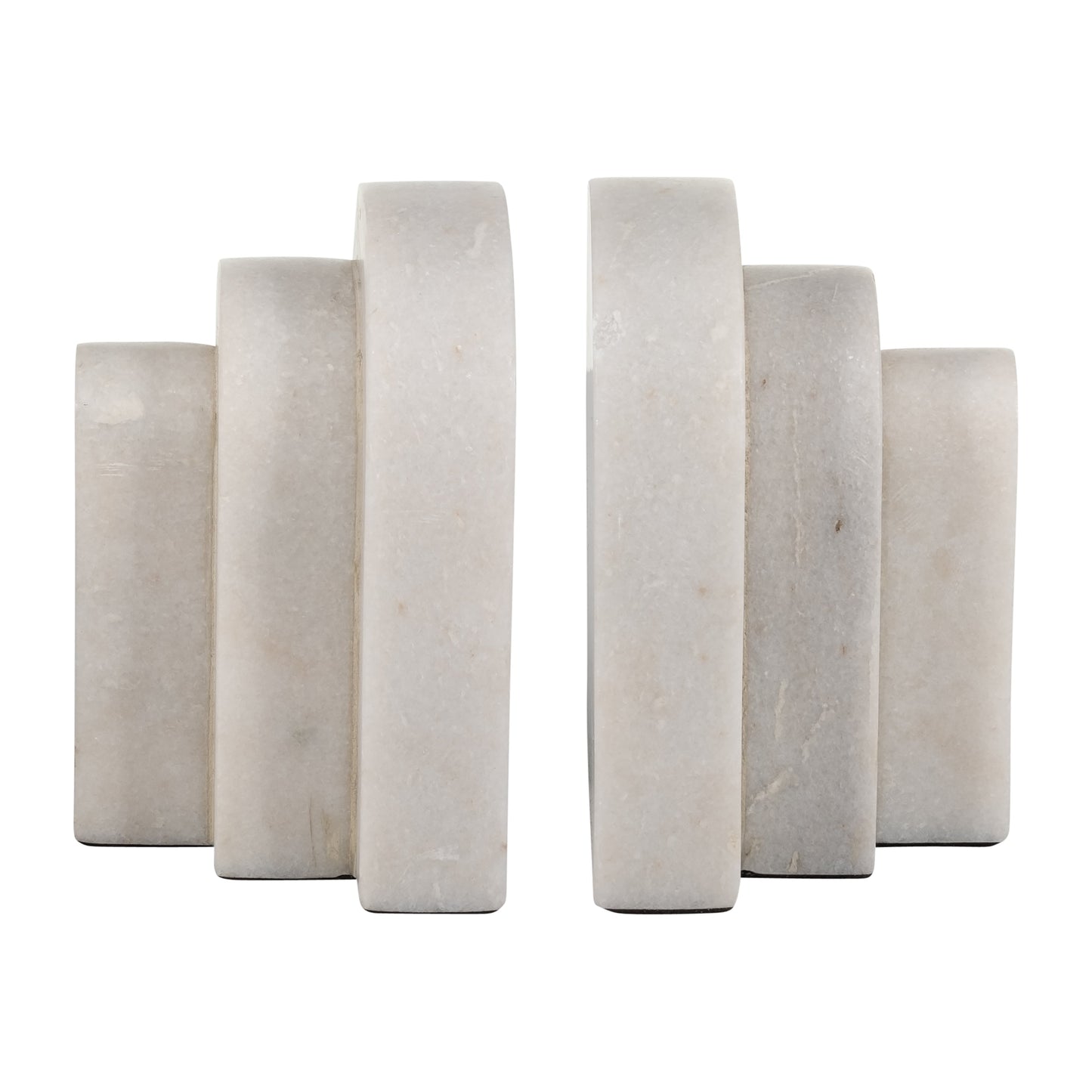 Marble, S/2 6", Layered Arches Bookends,white