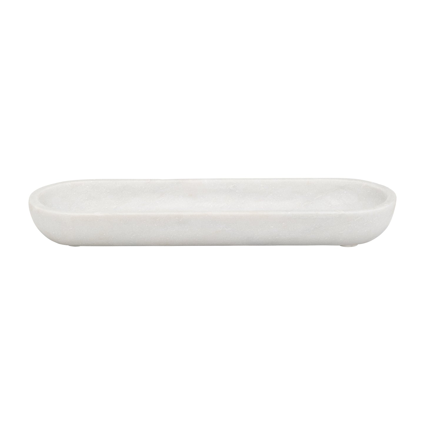 Marble, 18"l Oval Tray, White