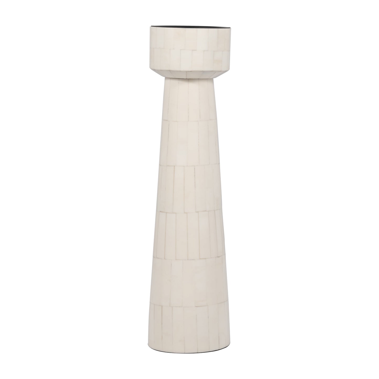 Resin, 15" Pillar Candleholder, Ivory