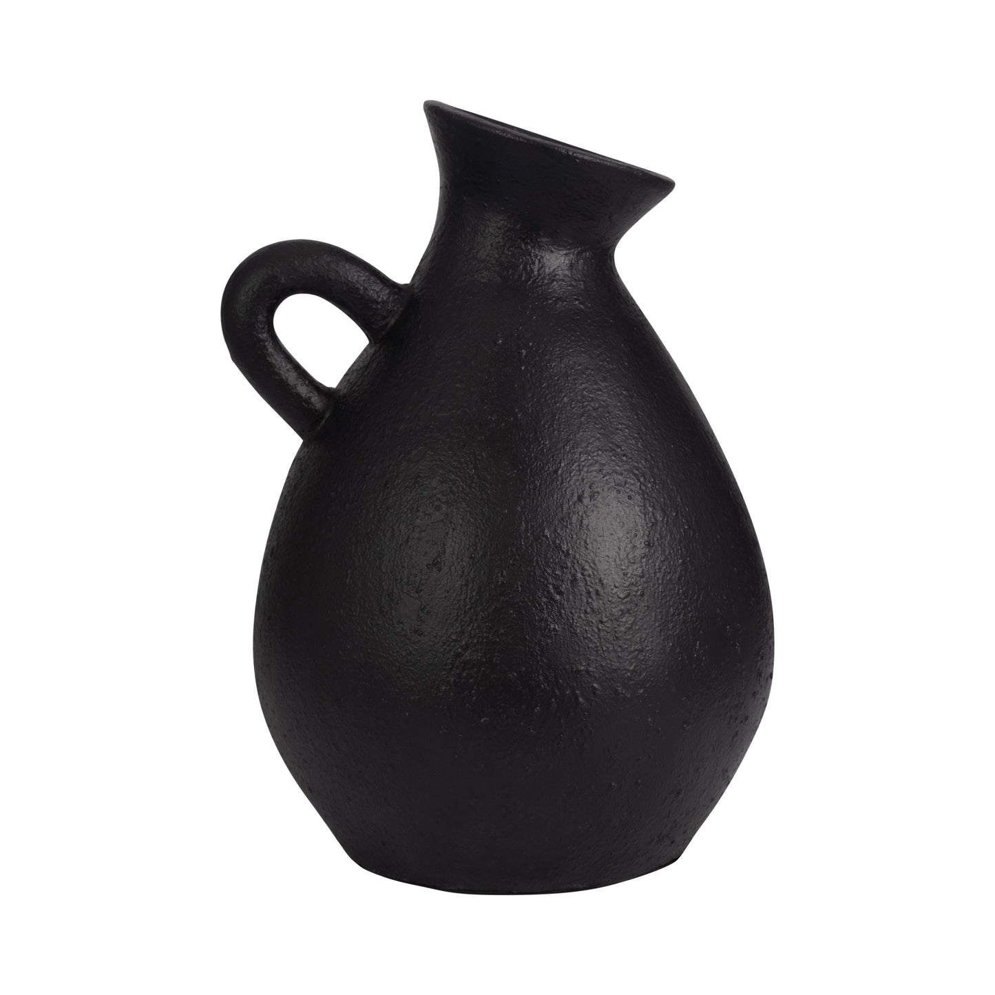 Terracotta, 19" Organic Jug With Handle, Black