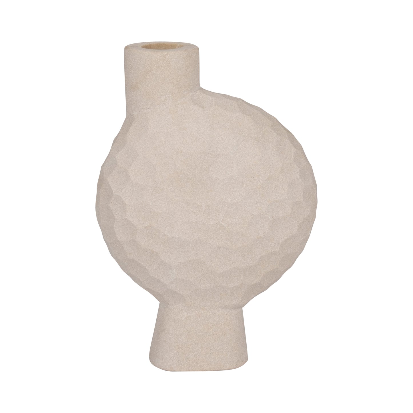 Stone, 9" Hammered Vase, Natual