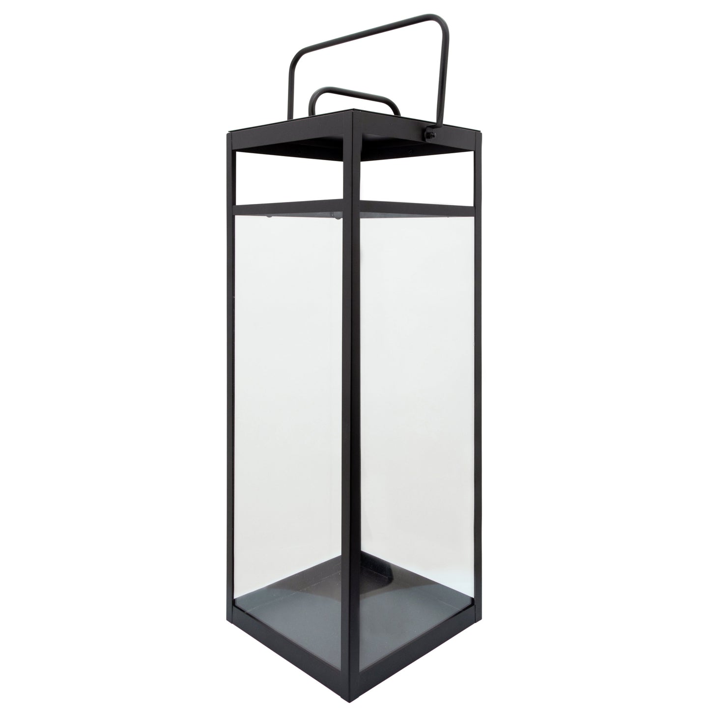Metal 29"h Rectangular Lantern, Black