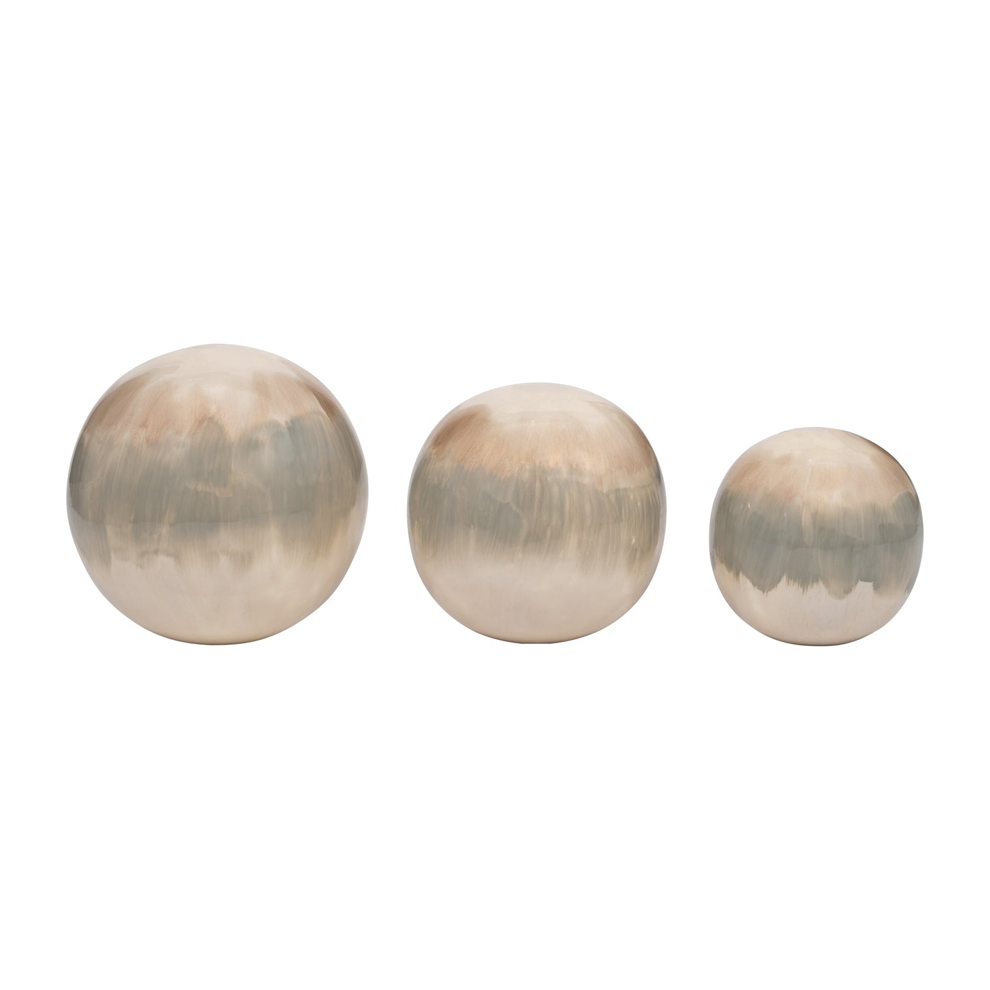 Metal, S/3 4/5/6" Galaxy Orbs, Pearl