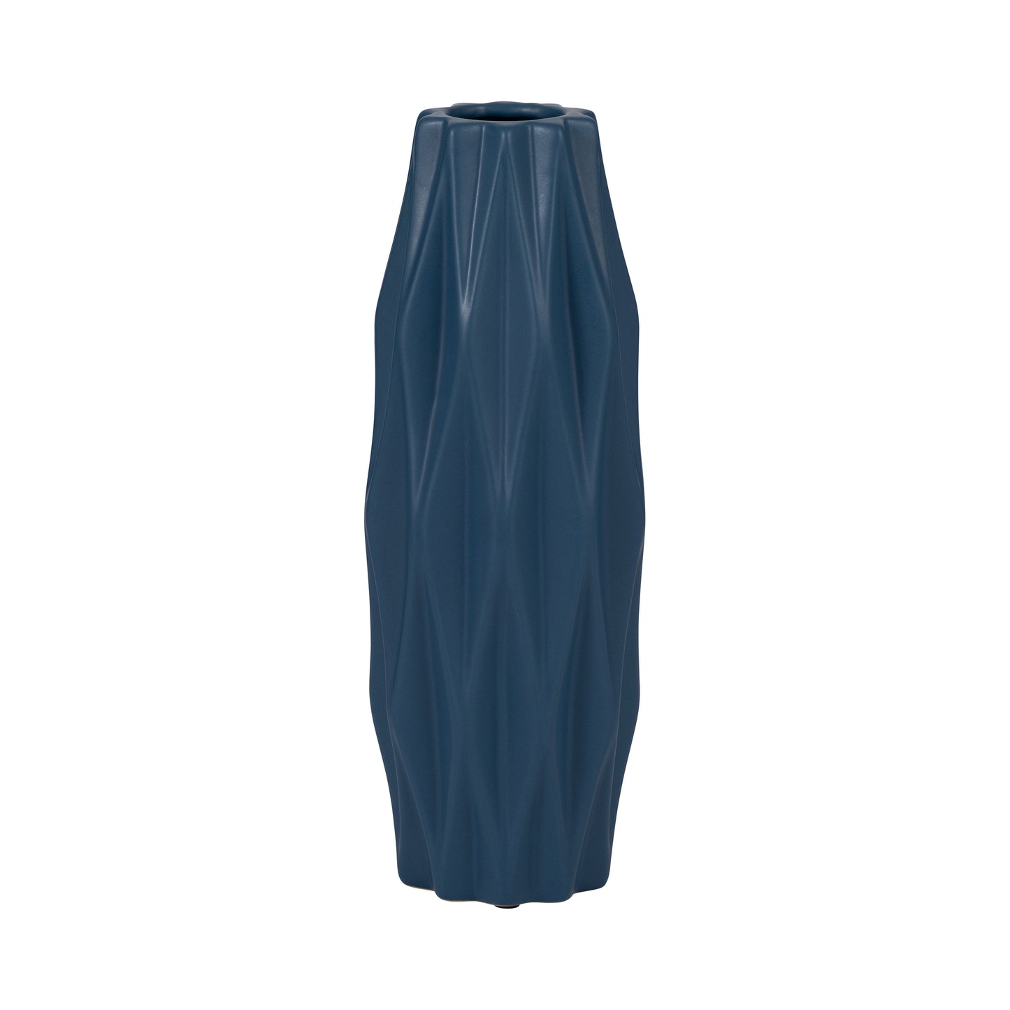 Cer, 12" Flutter Vase, Dark Blue