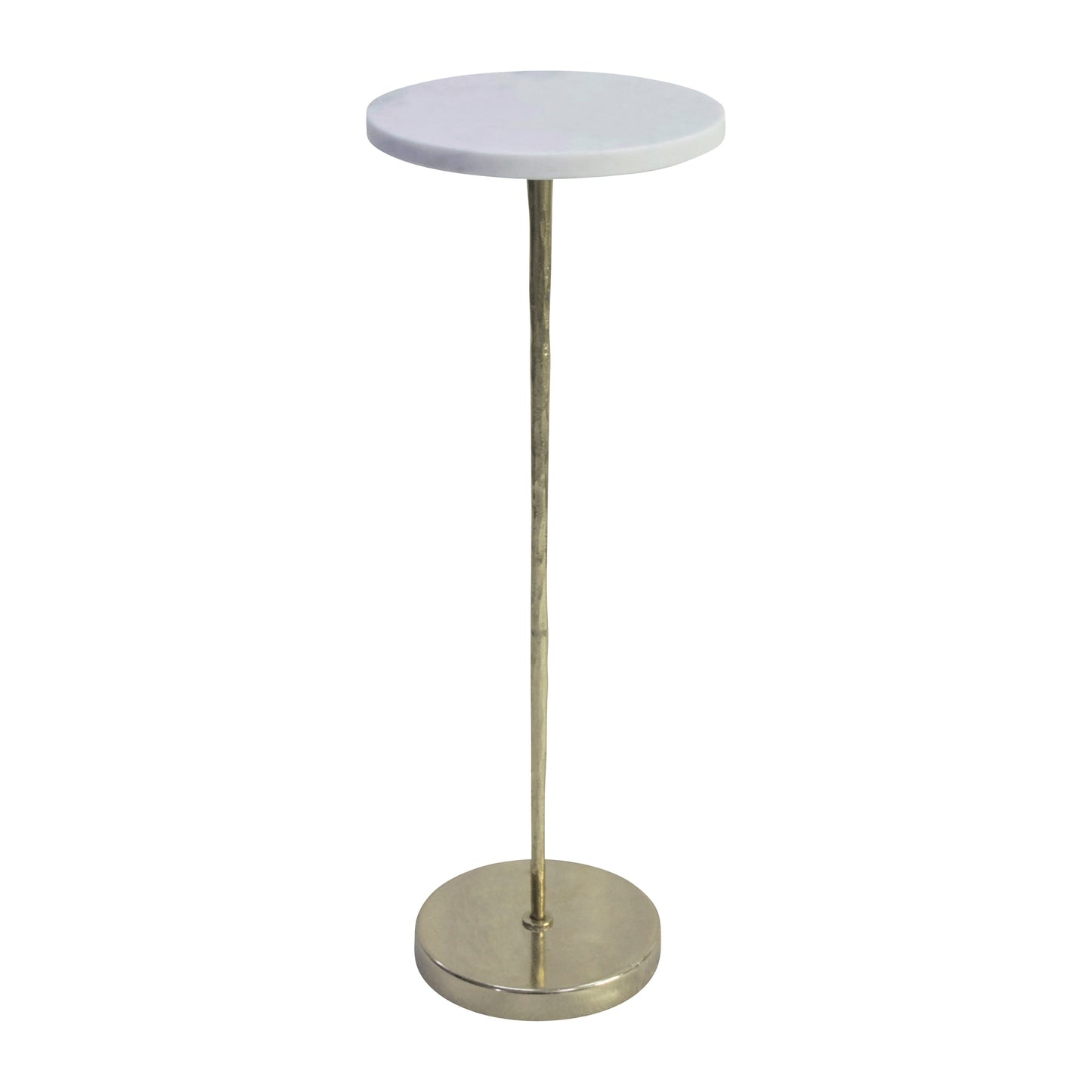 Metal/marble, 25"h Drink Table, White/gold Kd