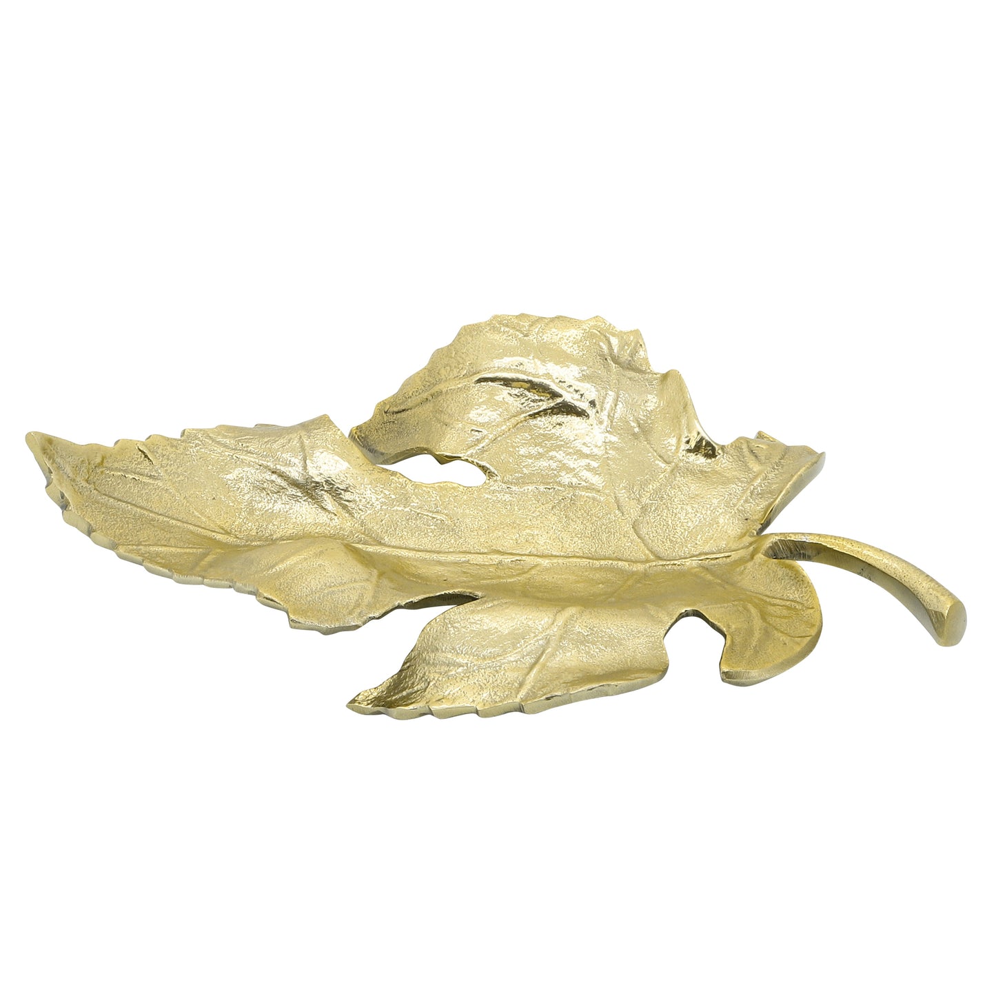 Metal, 13" Maple Leaf Tray, Gold