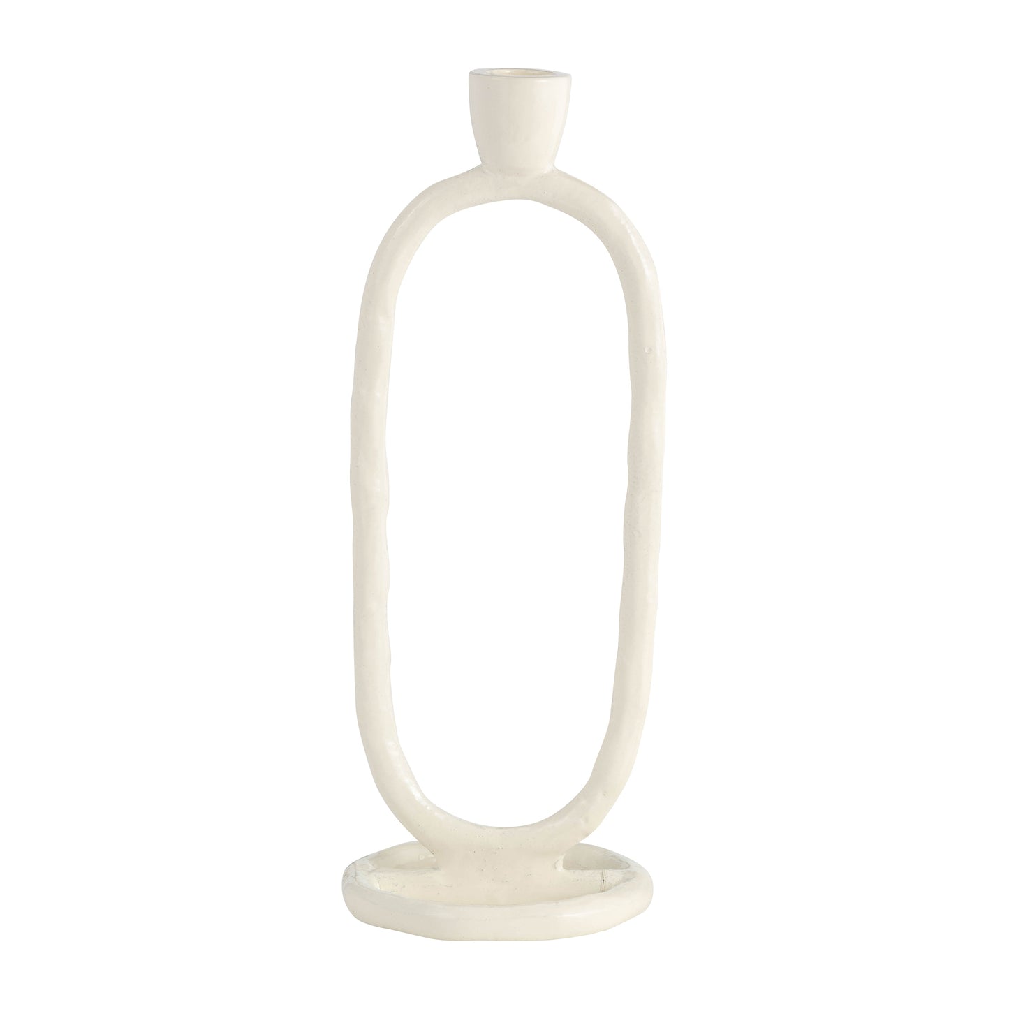 Metal, 11" Open Oval Taper Candleholder, Cotton