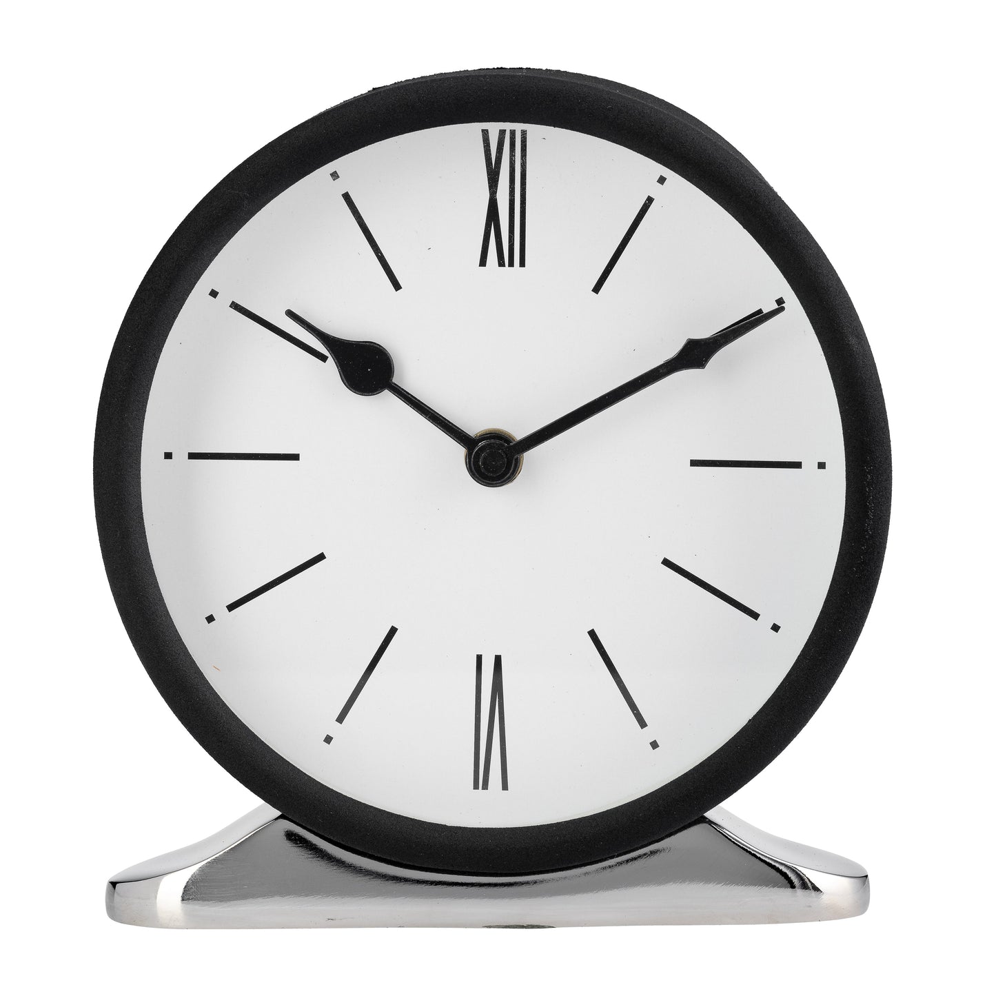 Metal,7"h,candid Table Clock,white/black