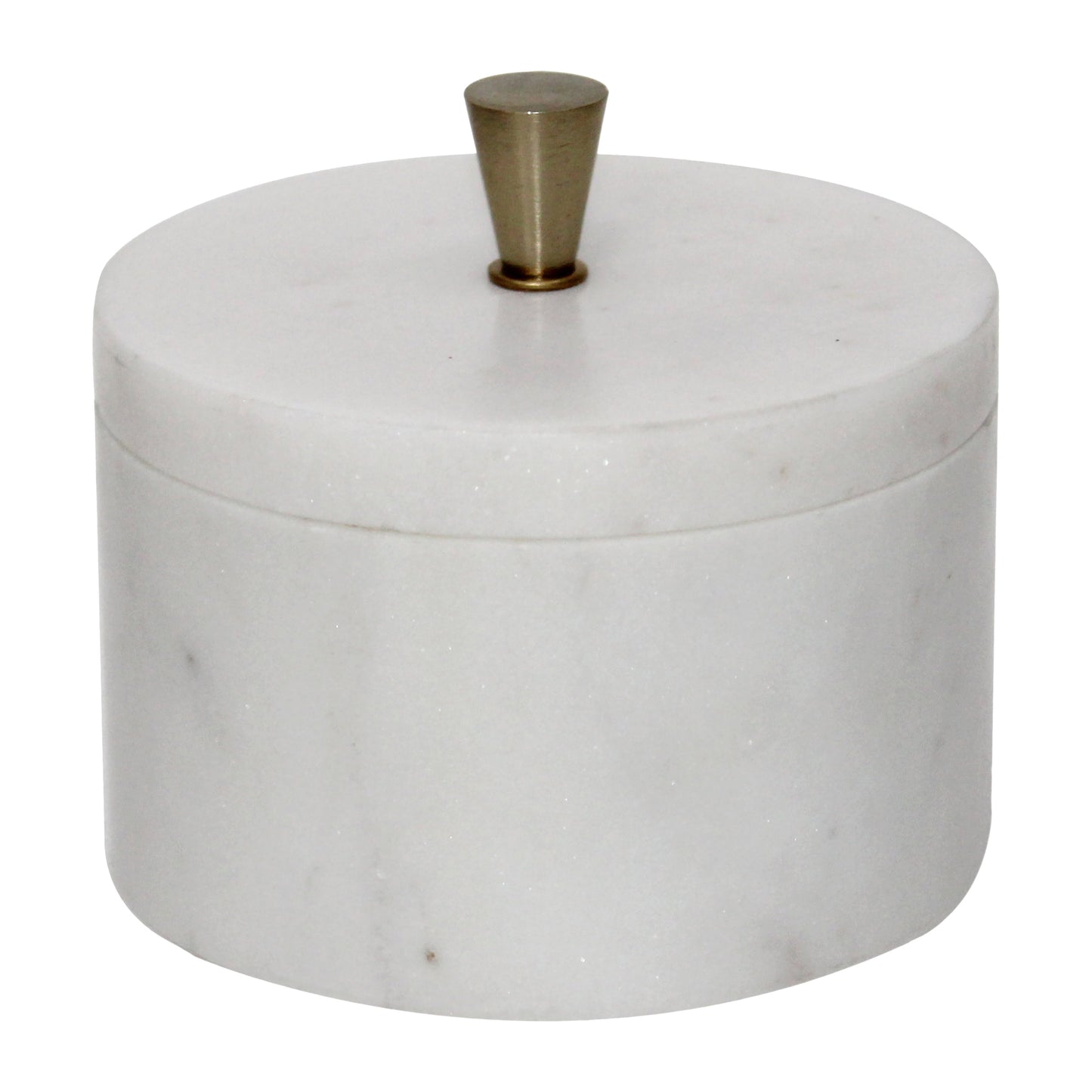 Marble, 4" 7 Oz Candle W/ Lid, White/gold